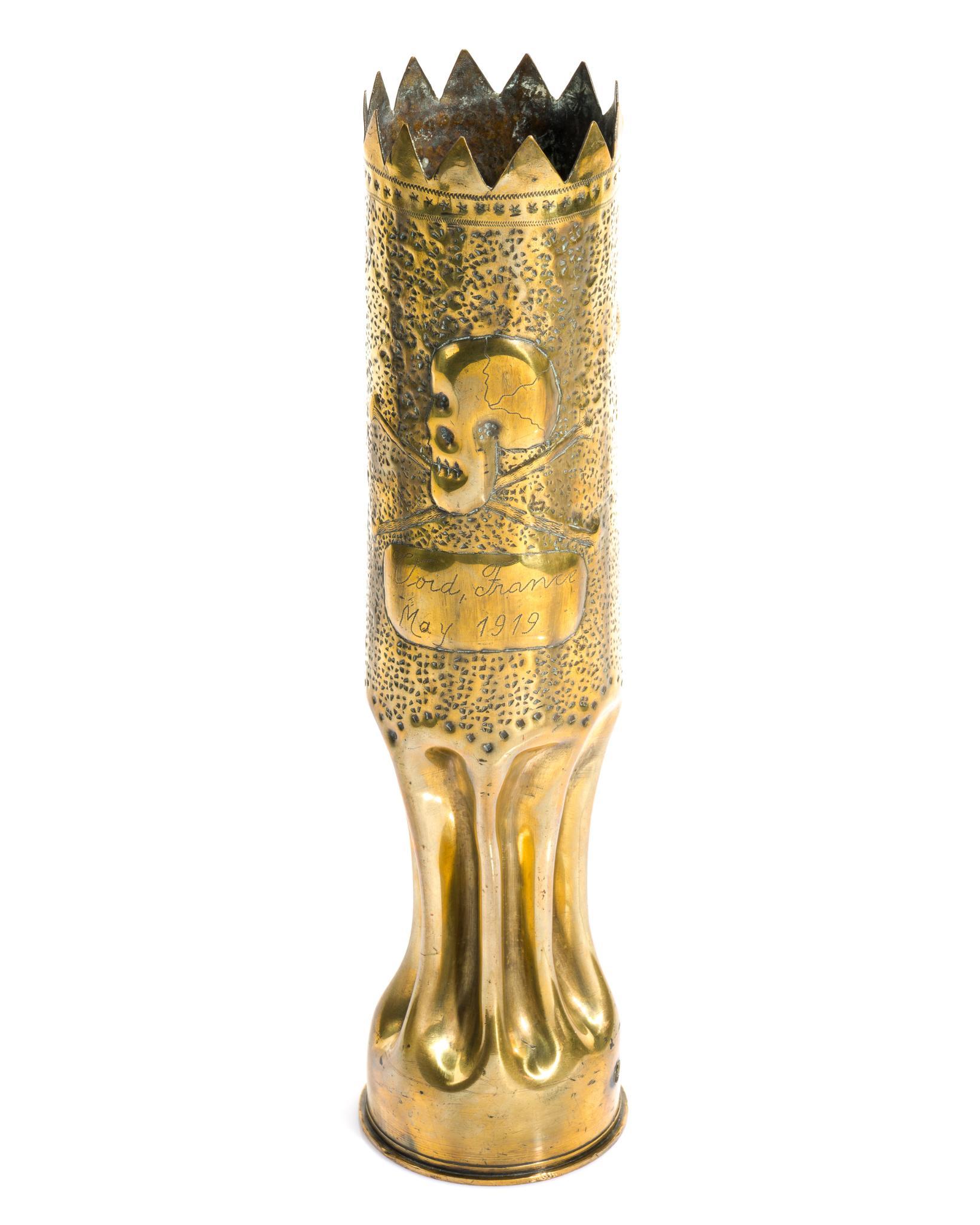 WWI Trench Art Shell Vase