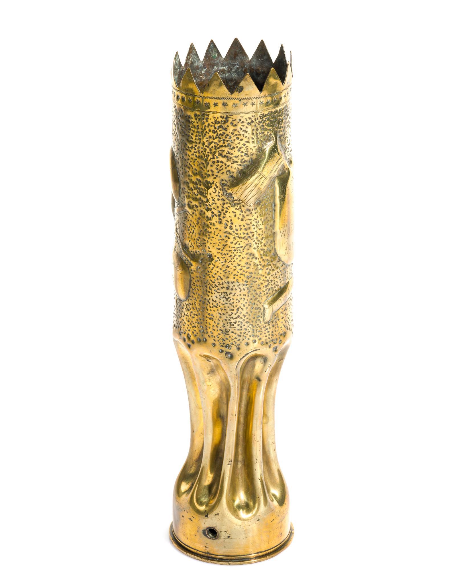 WWI Trench Art Shell Vase