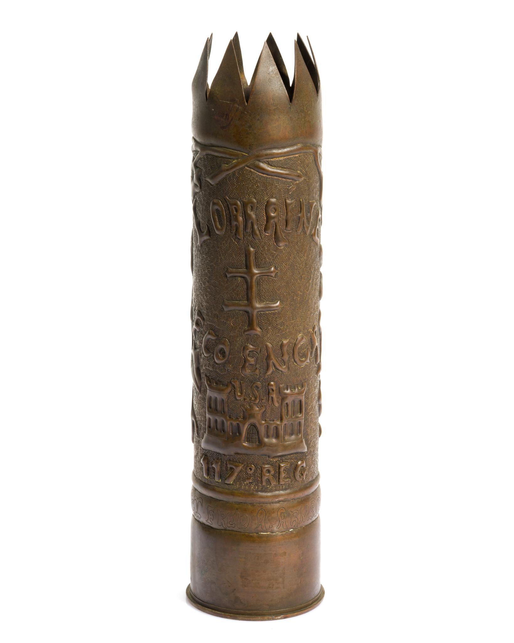 WWI Trench Art Shell Vase