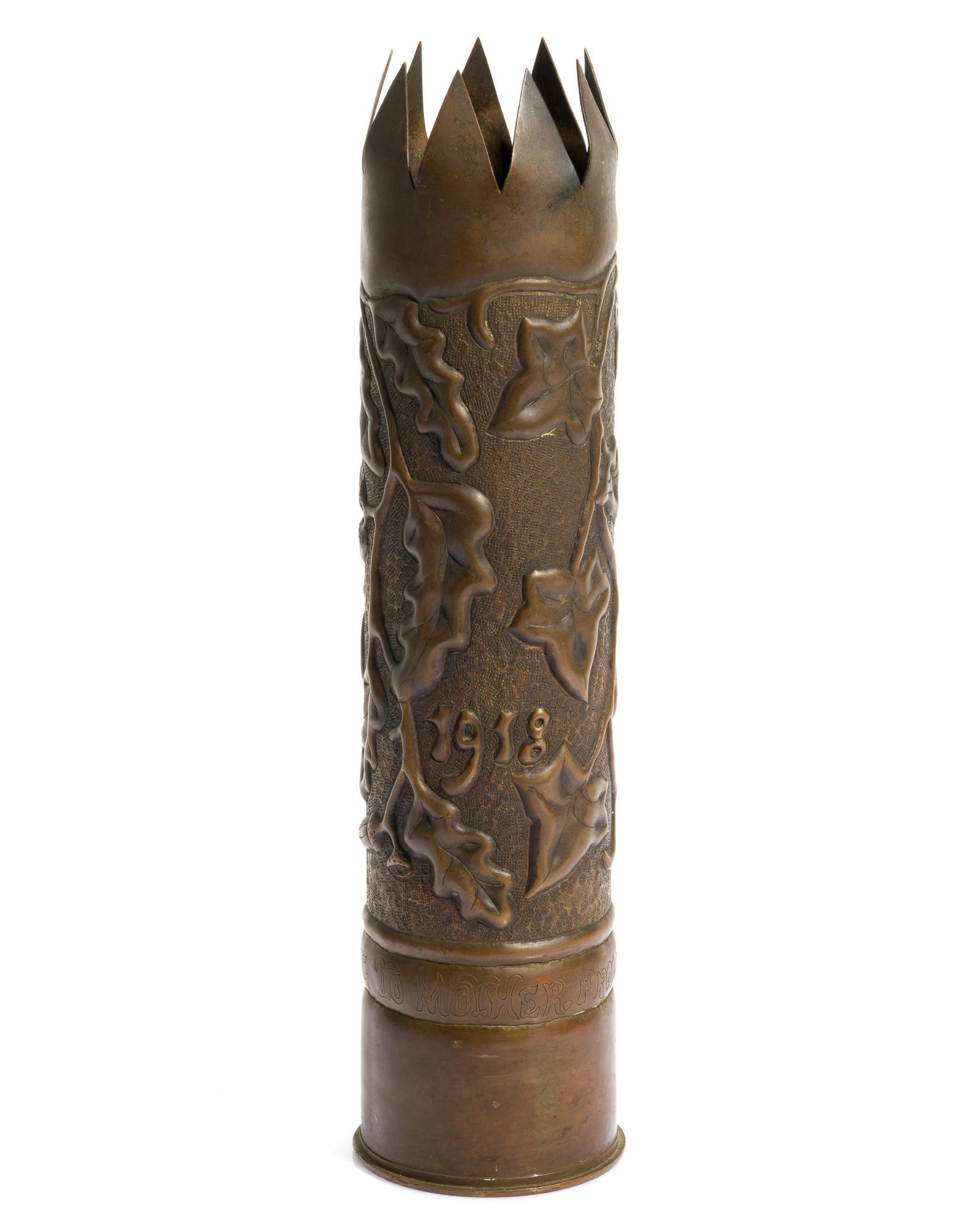 WWI Trench Art Shell Vase