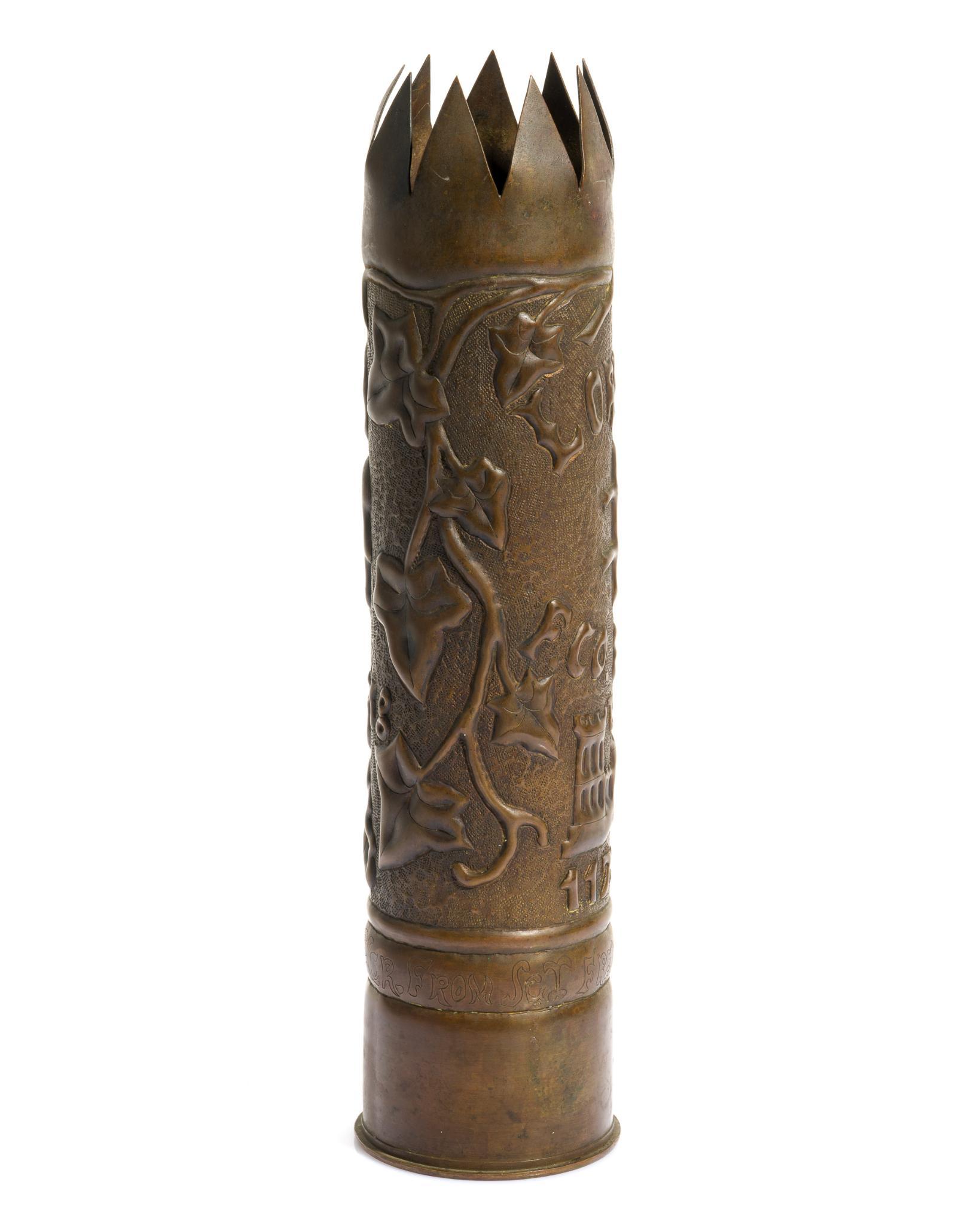 WWI Trench Art Shell Vase