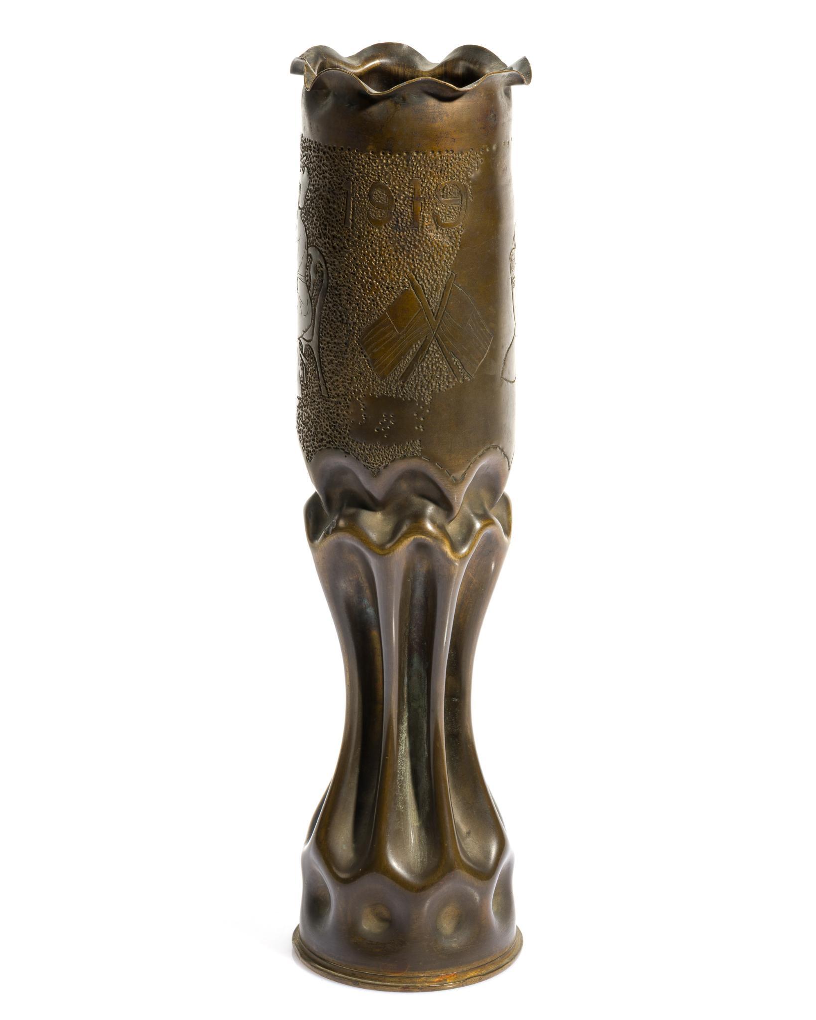 WWI Trench Art Shell Vase