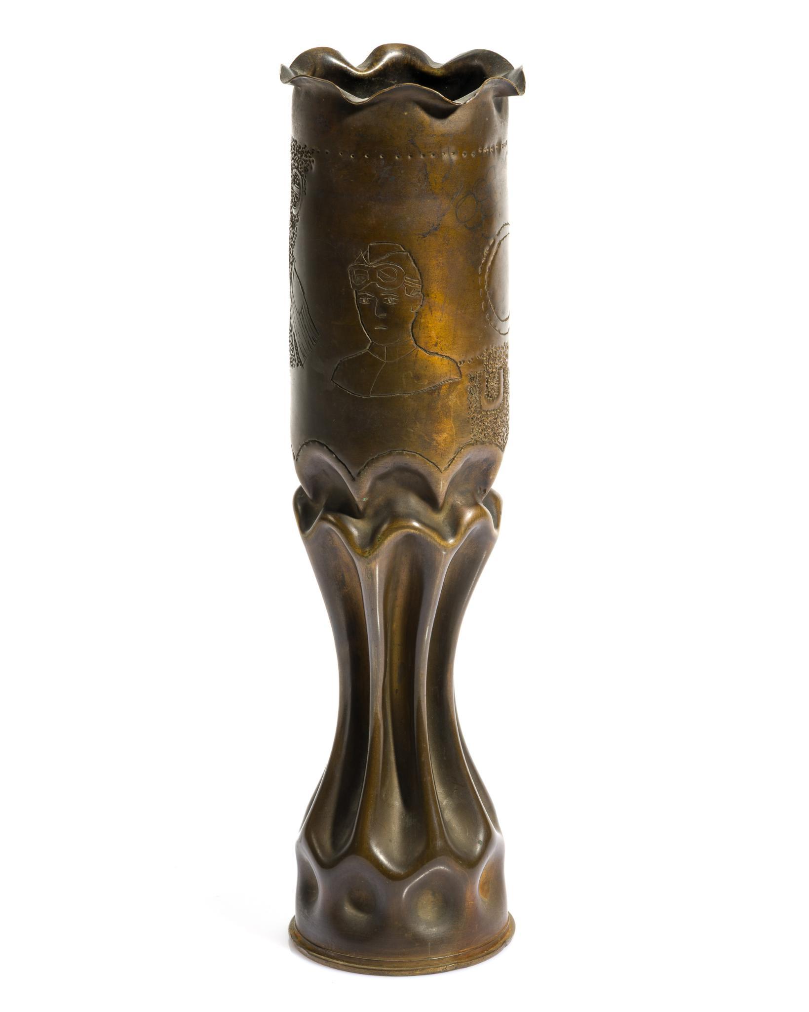 WWI Trench Art Shell Vase