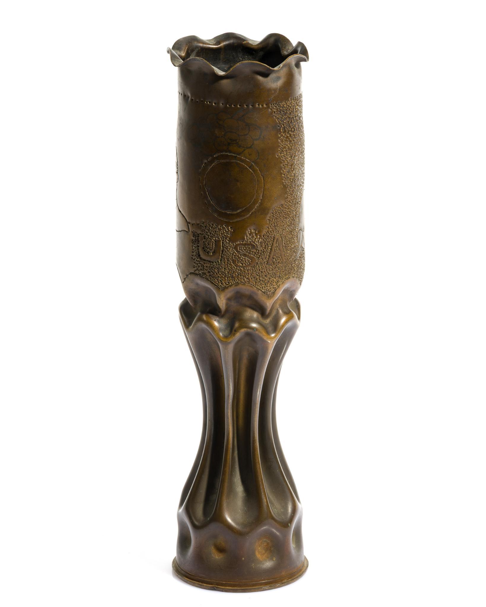 WWI Trench Art Shell Vase