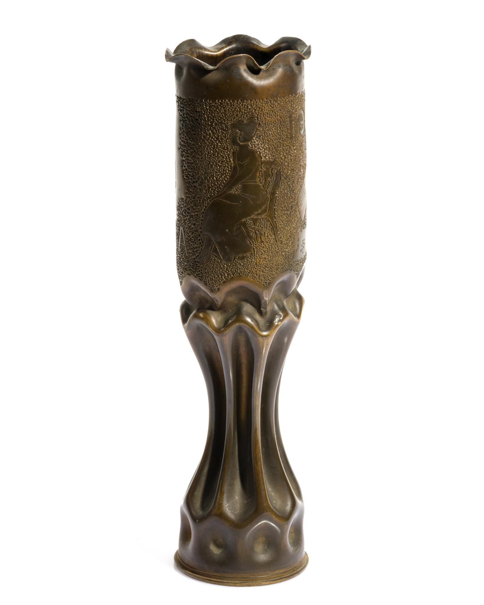 WWI Trench Art Shell Vase