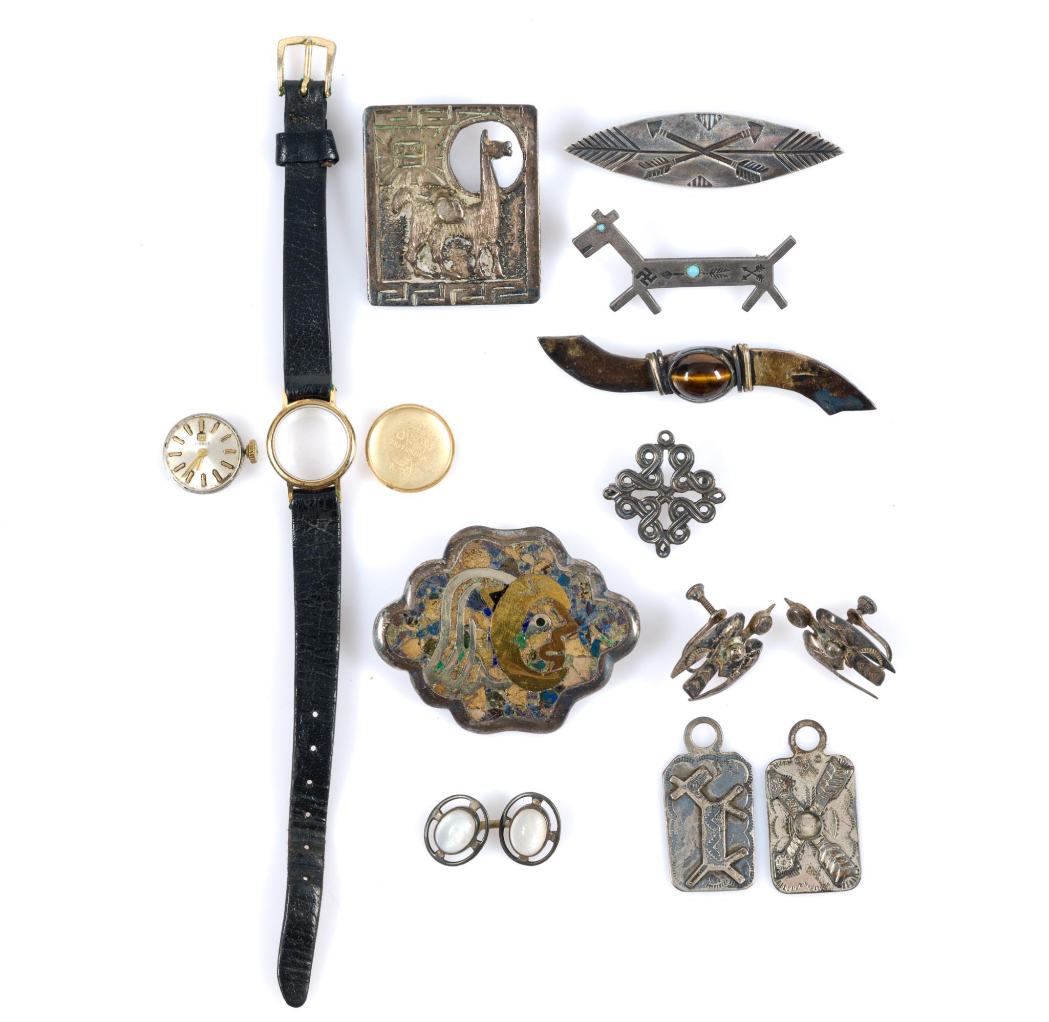 Tissot 18k Gold Watch & Sterling Silver Jewelry