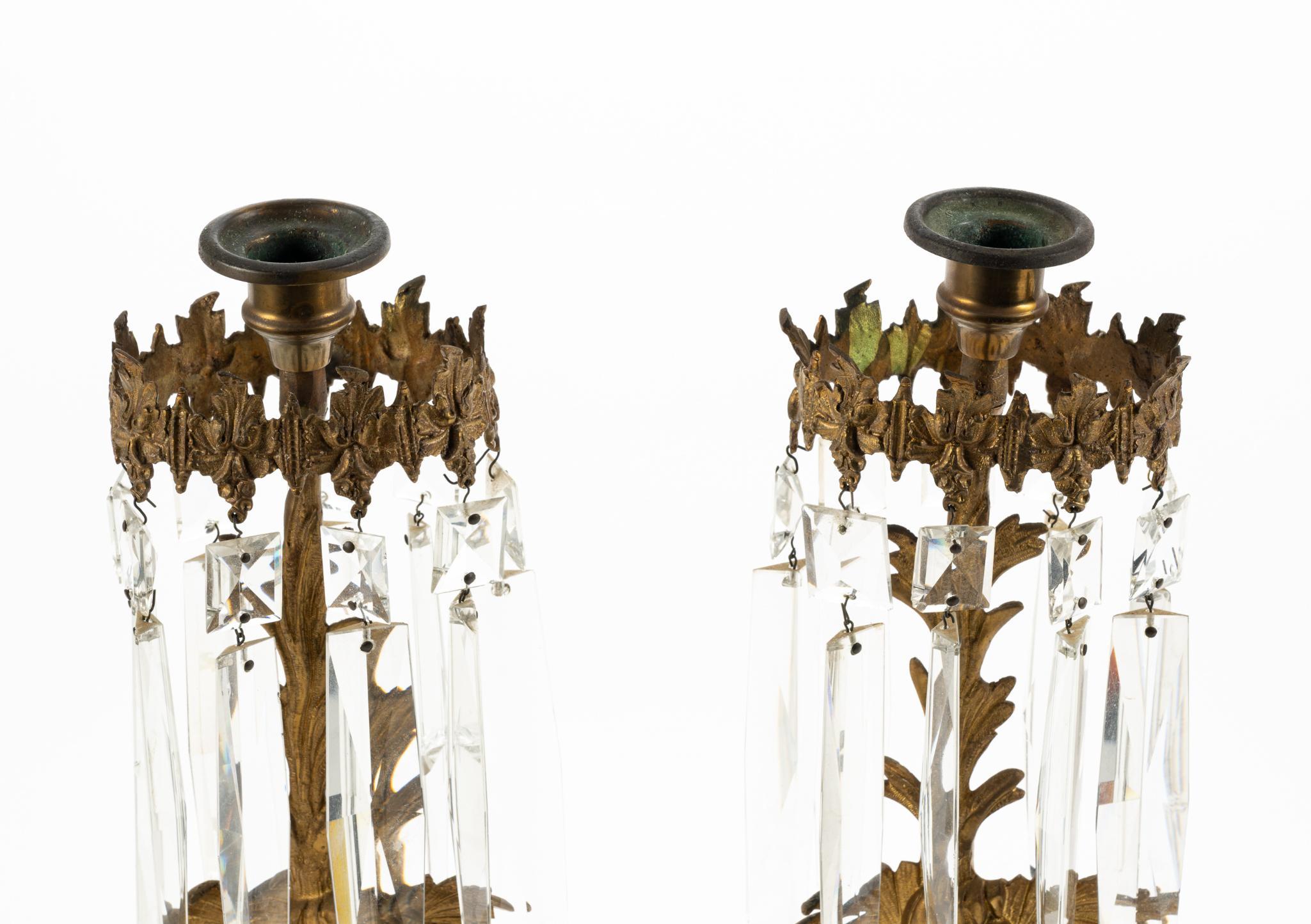 Pair of 19th C Rococo Revival Girandole Candlesticks