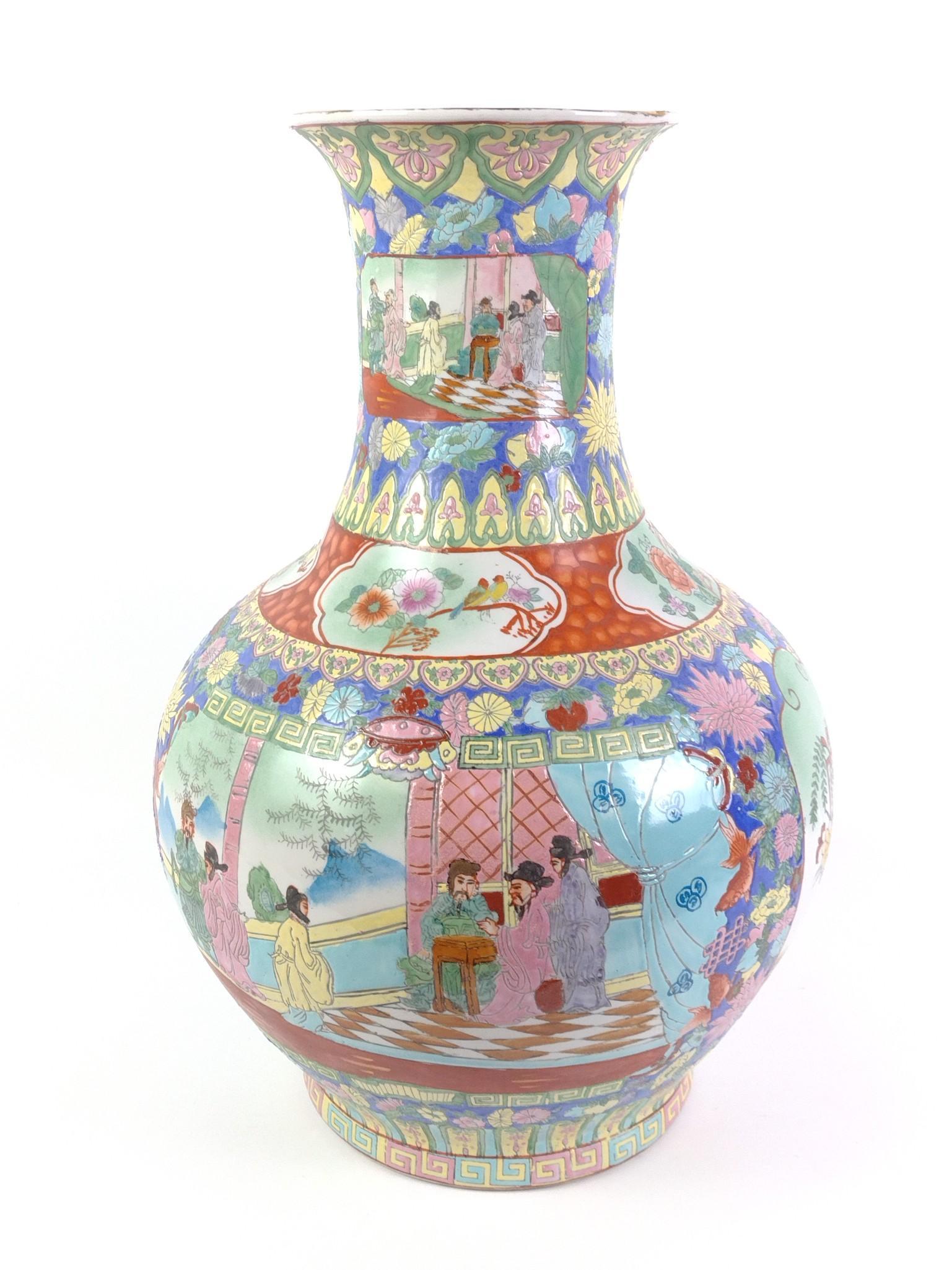 Famille Rose 'Millefleurs' Decorator Vase
