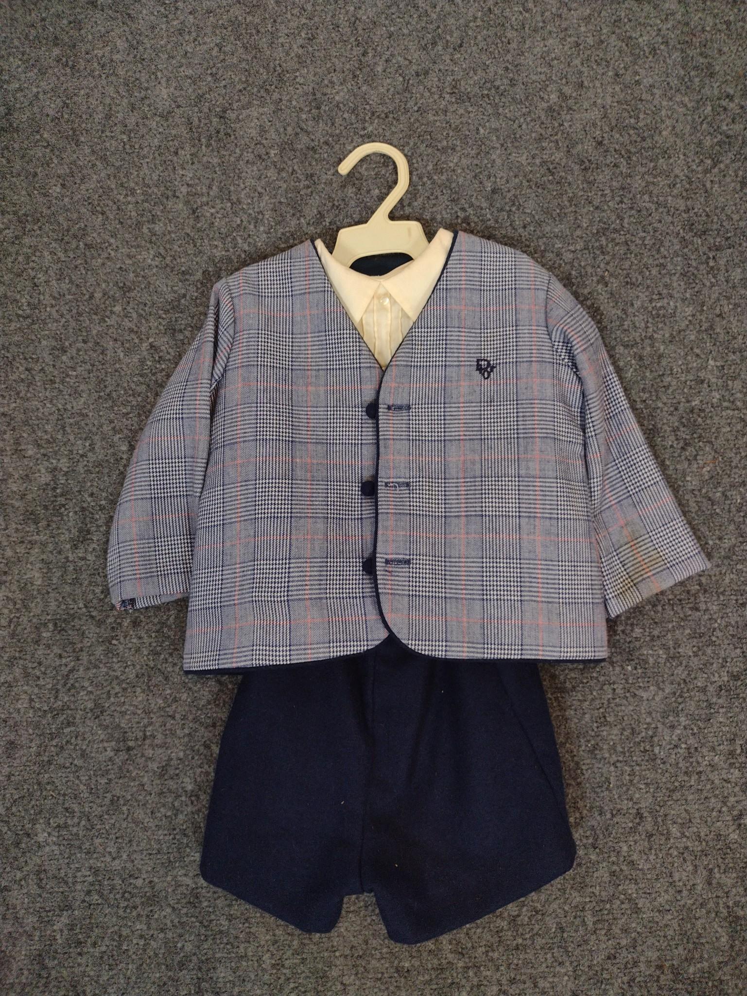 Christian Dior Enfant "Baby Dior" Plaid Suit Outfit