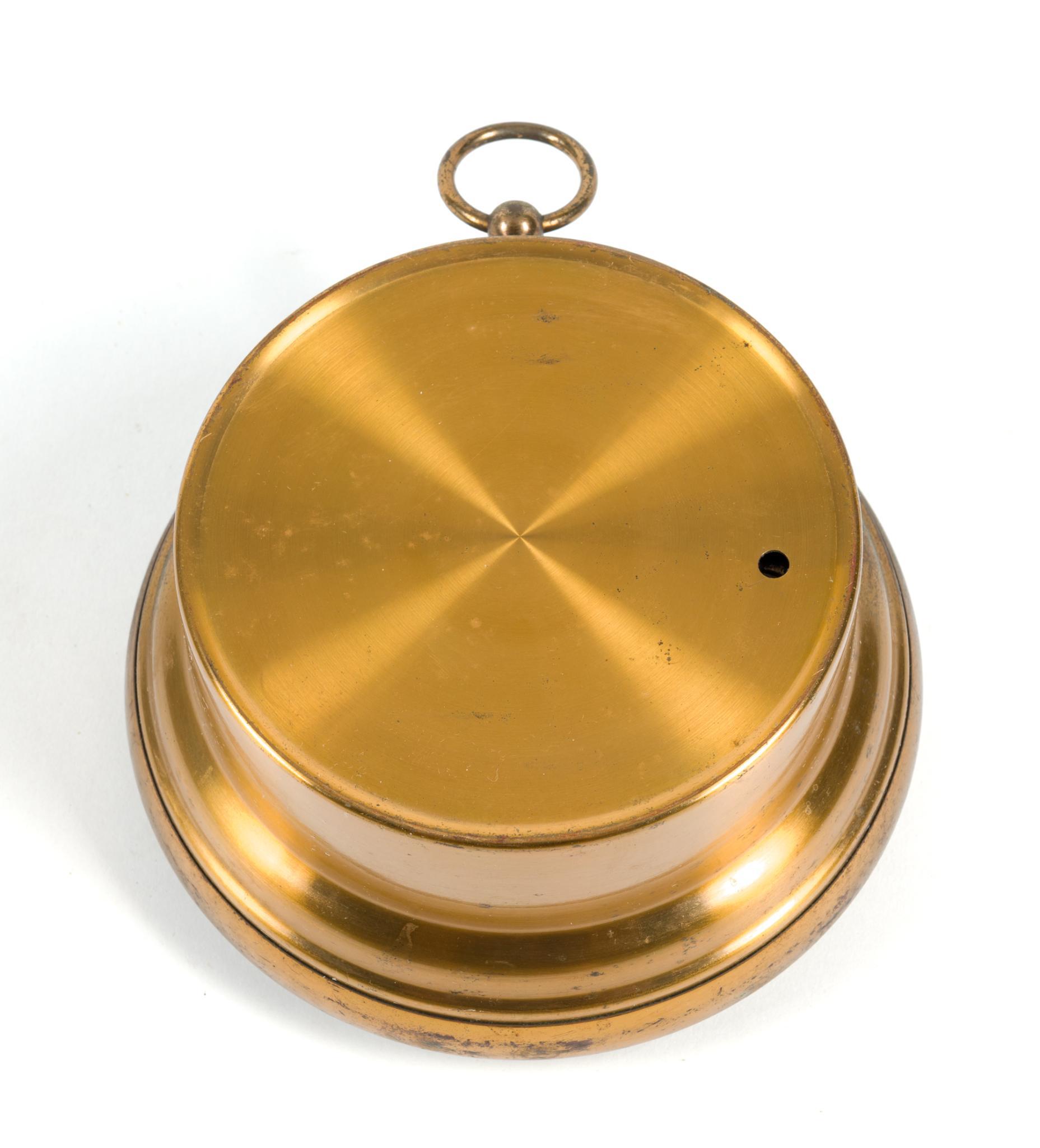 Tycos Open Face Brass Aneroid Barometer