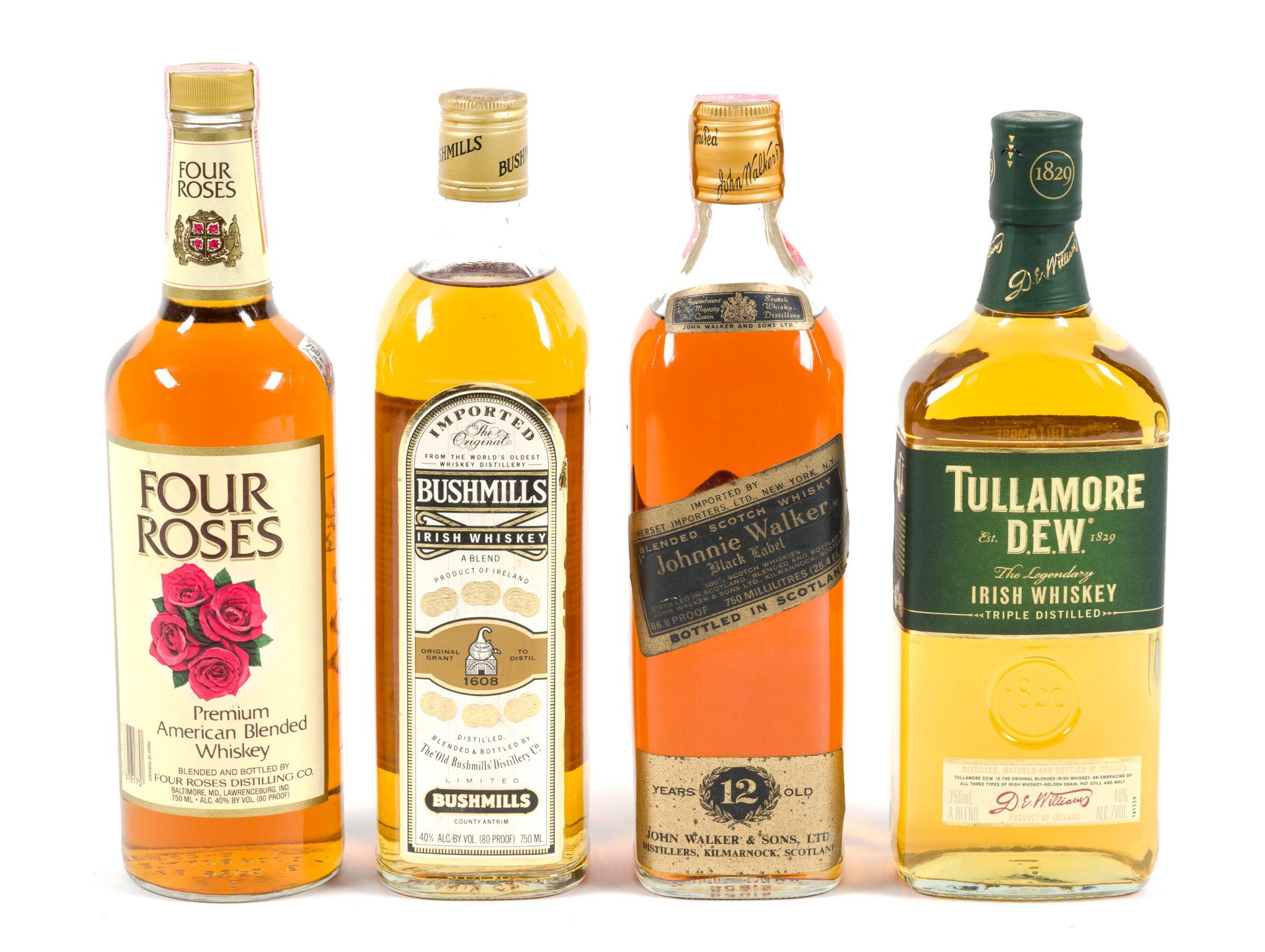 4 Bottles of Whiskey Incl. Johnnie Walker Black Label