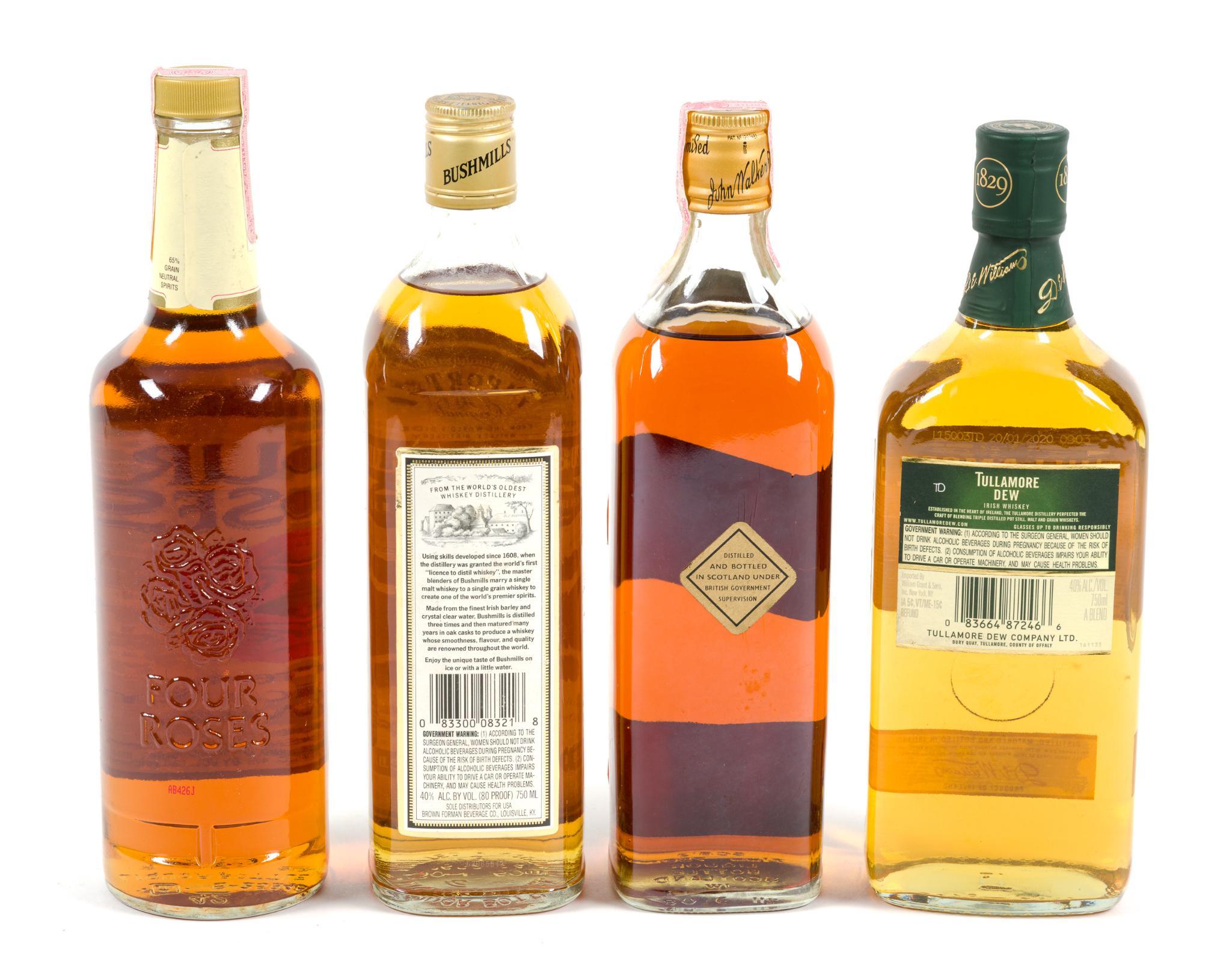4 Bottles of Whiskey Incl. Johnnie Walker Black Label
