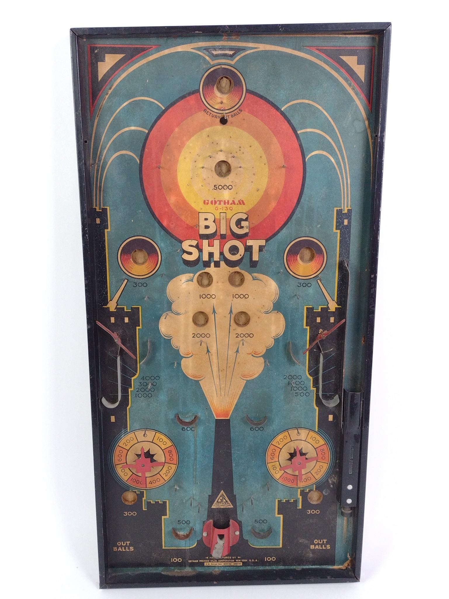 3 Antique Tabletop Pinball Games Incl. Rocket Shot & Gotham