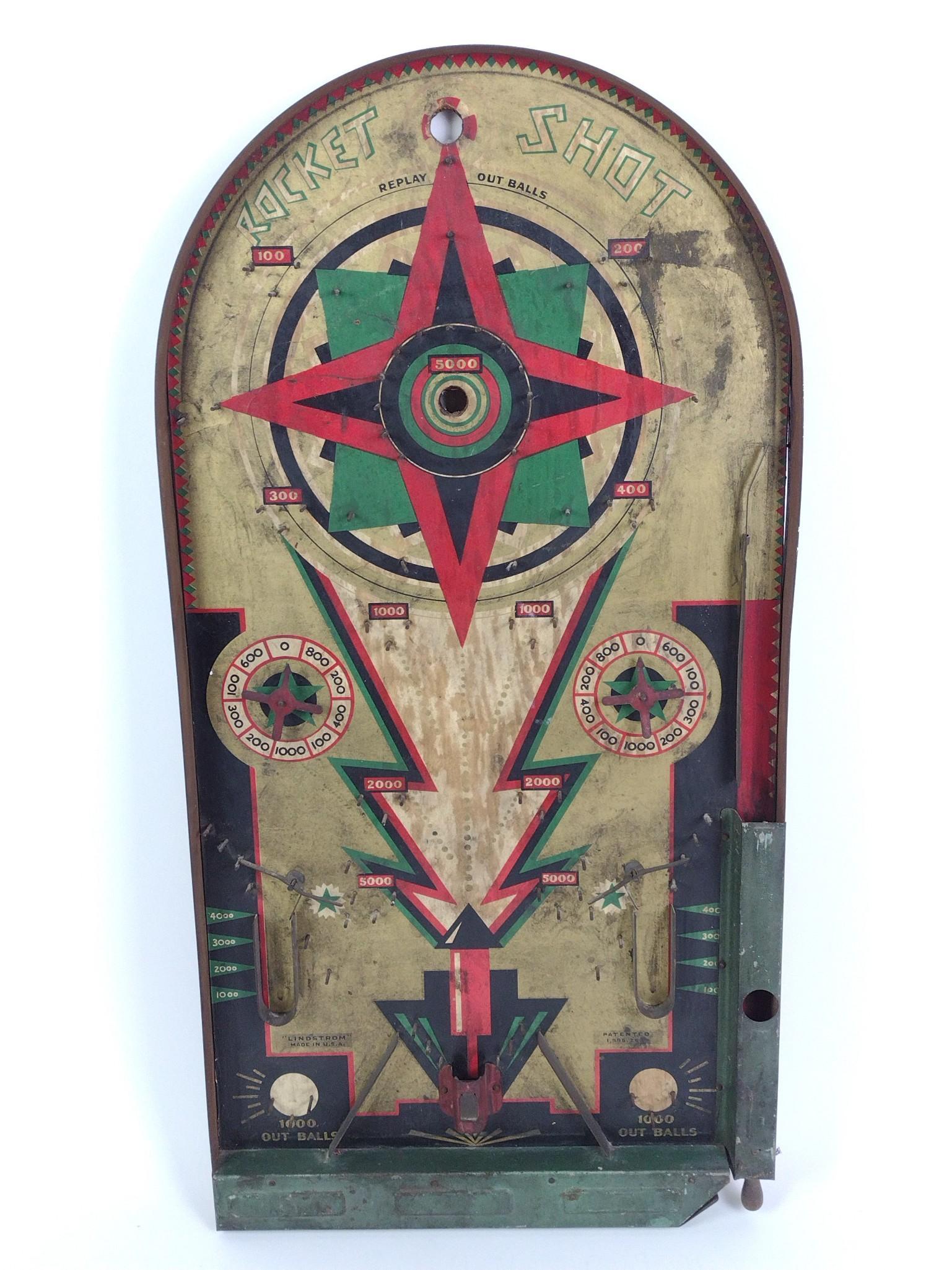 3 Antique Tabletop Pinball Games Incl. Rocket Shot & Gotham