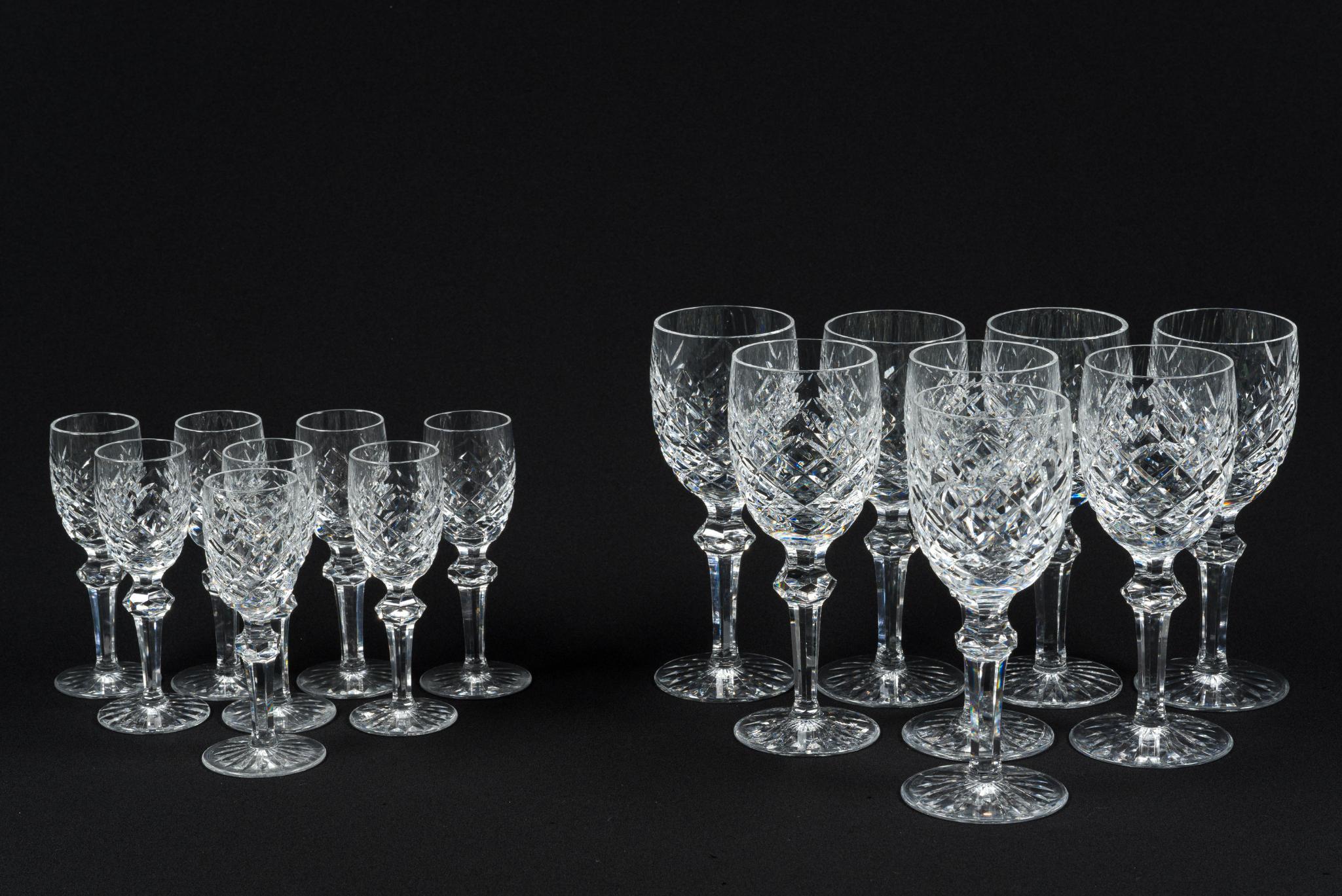 2 Sets of 8 Waterford Glasses