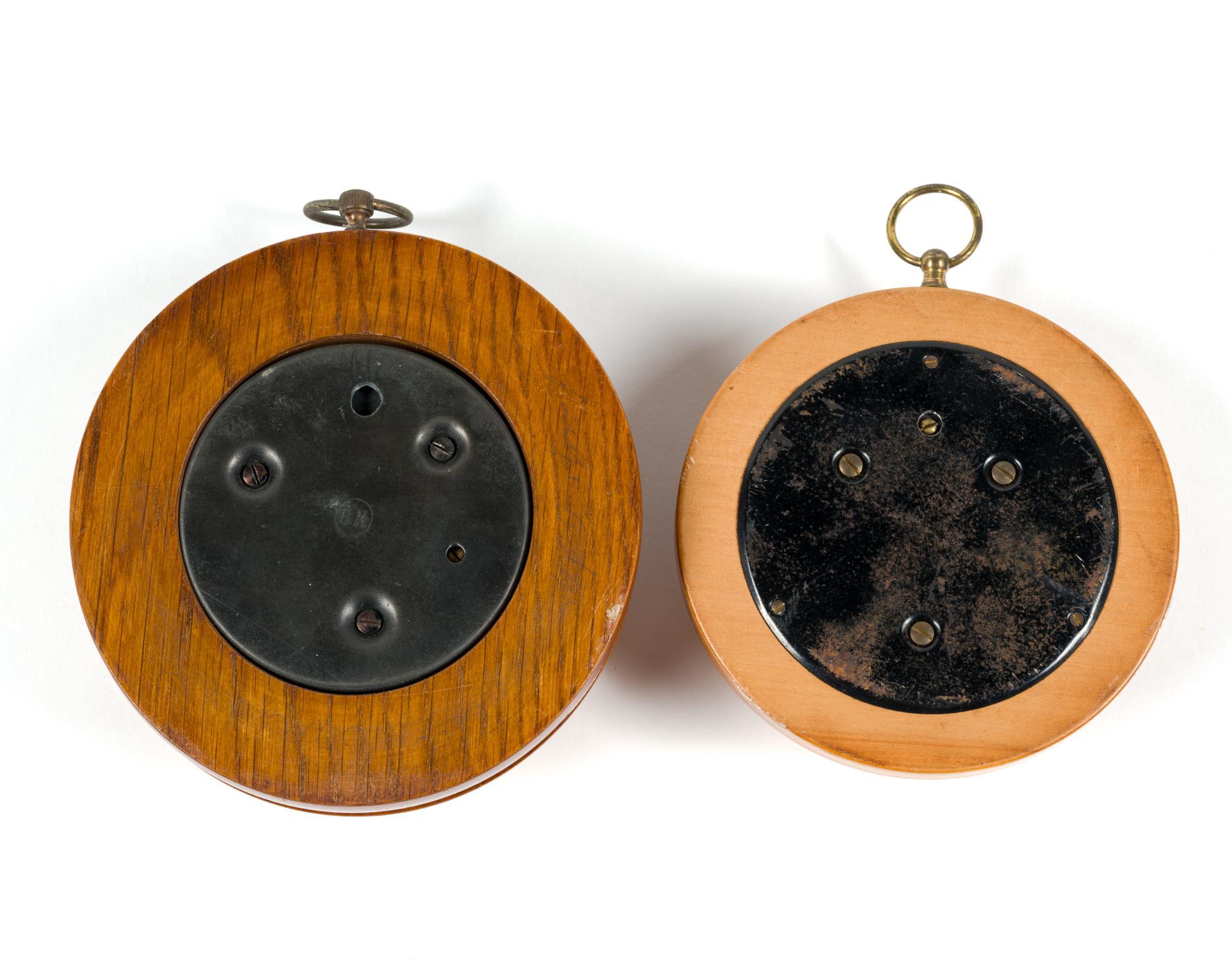 2 Vintage Wooden Aneroid Barometers Incl. ATCO & E. Dunoyer