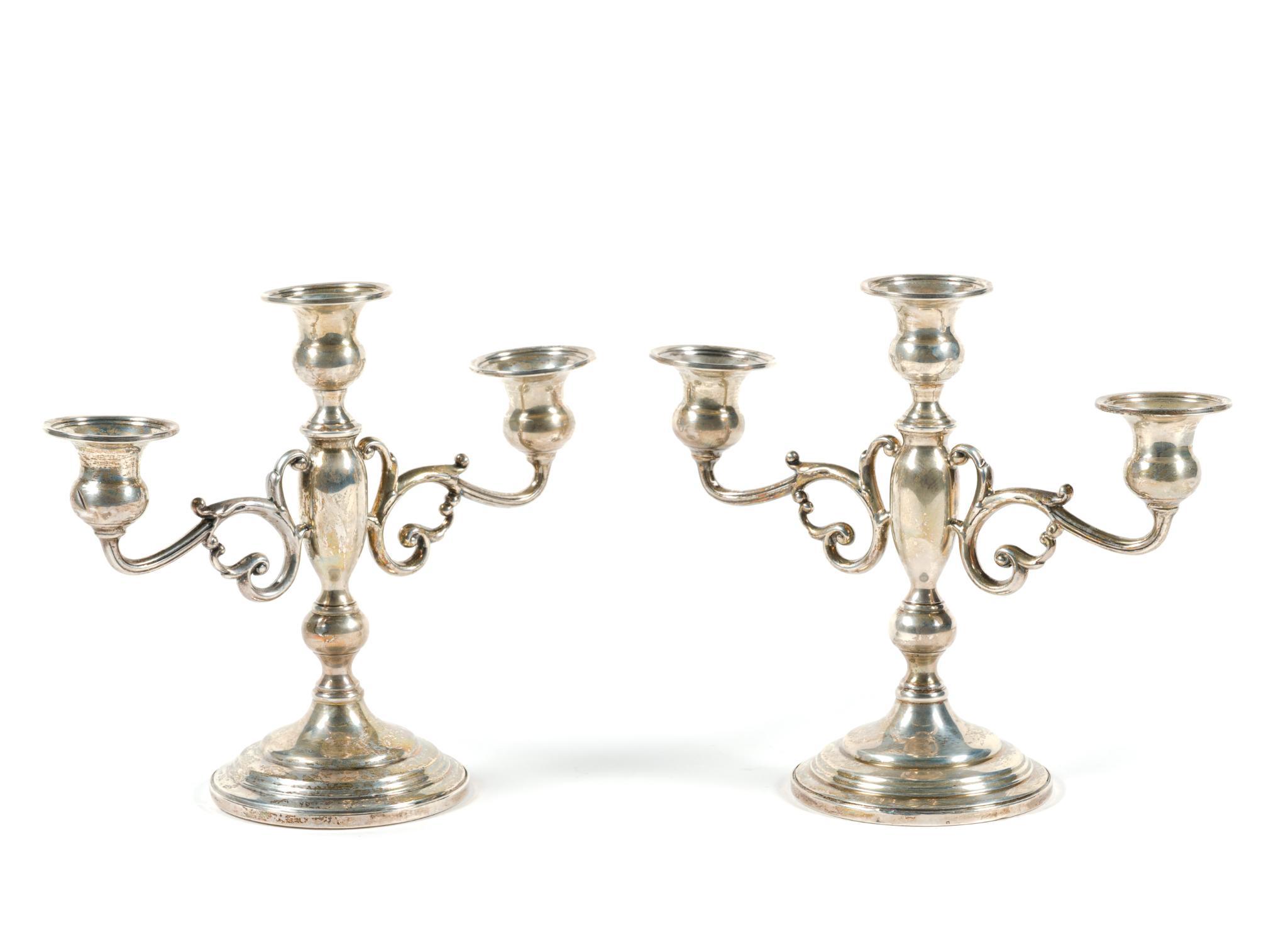 Pair of Weighted Sterling Candelabra