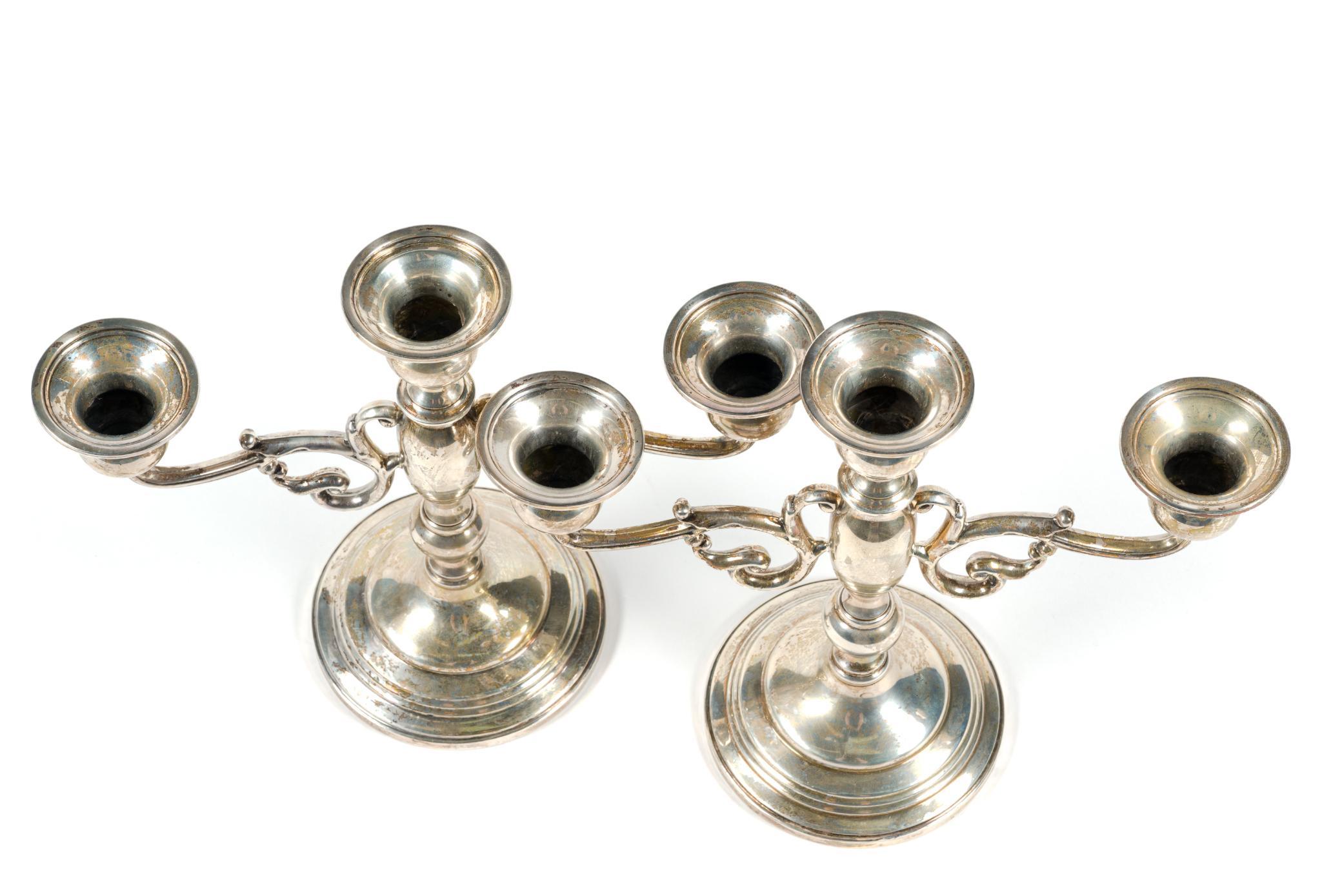 Pair of Weighted Sterling Candelabra