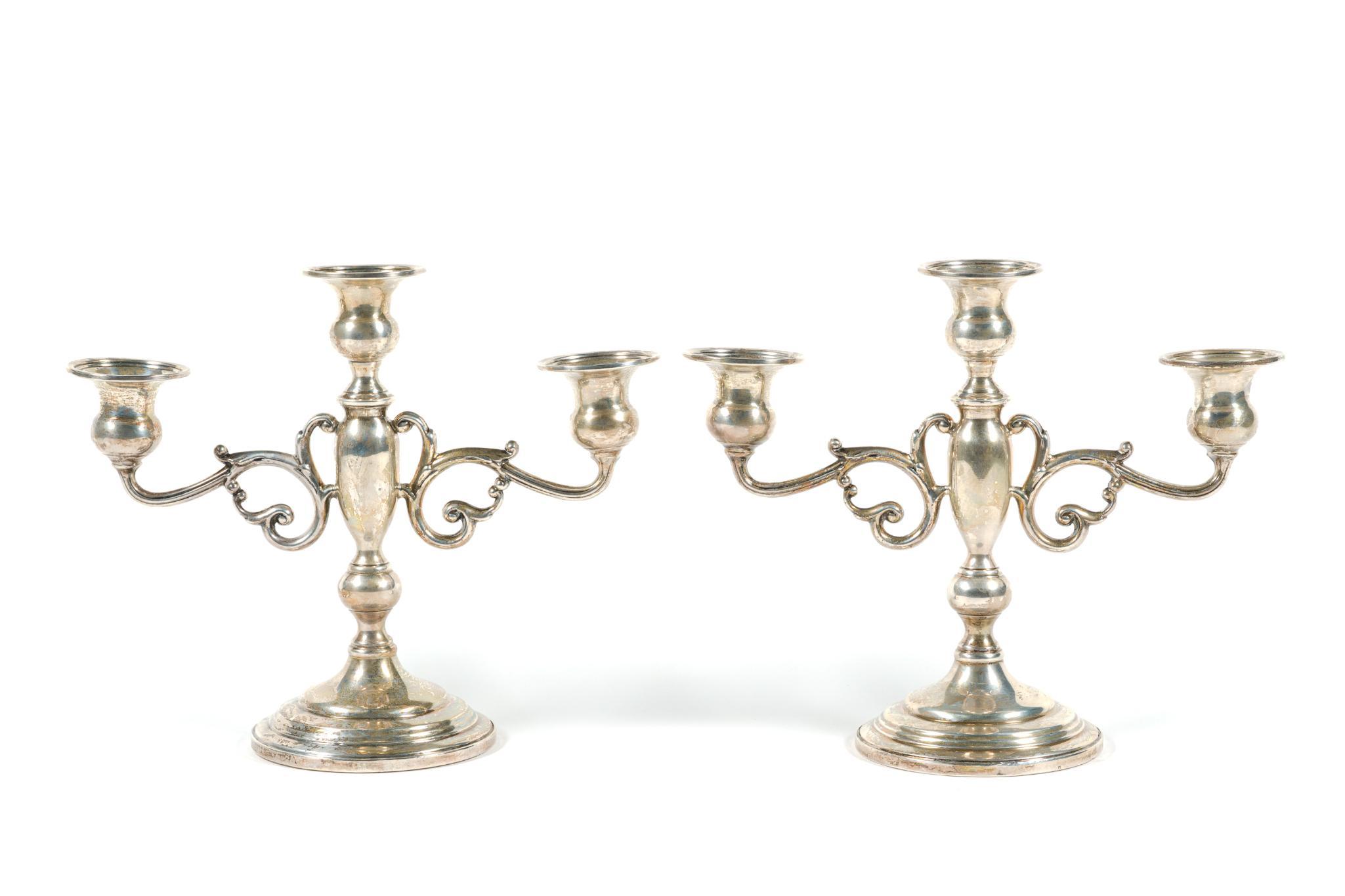 Pair of Weighted Sterling Candelabra