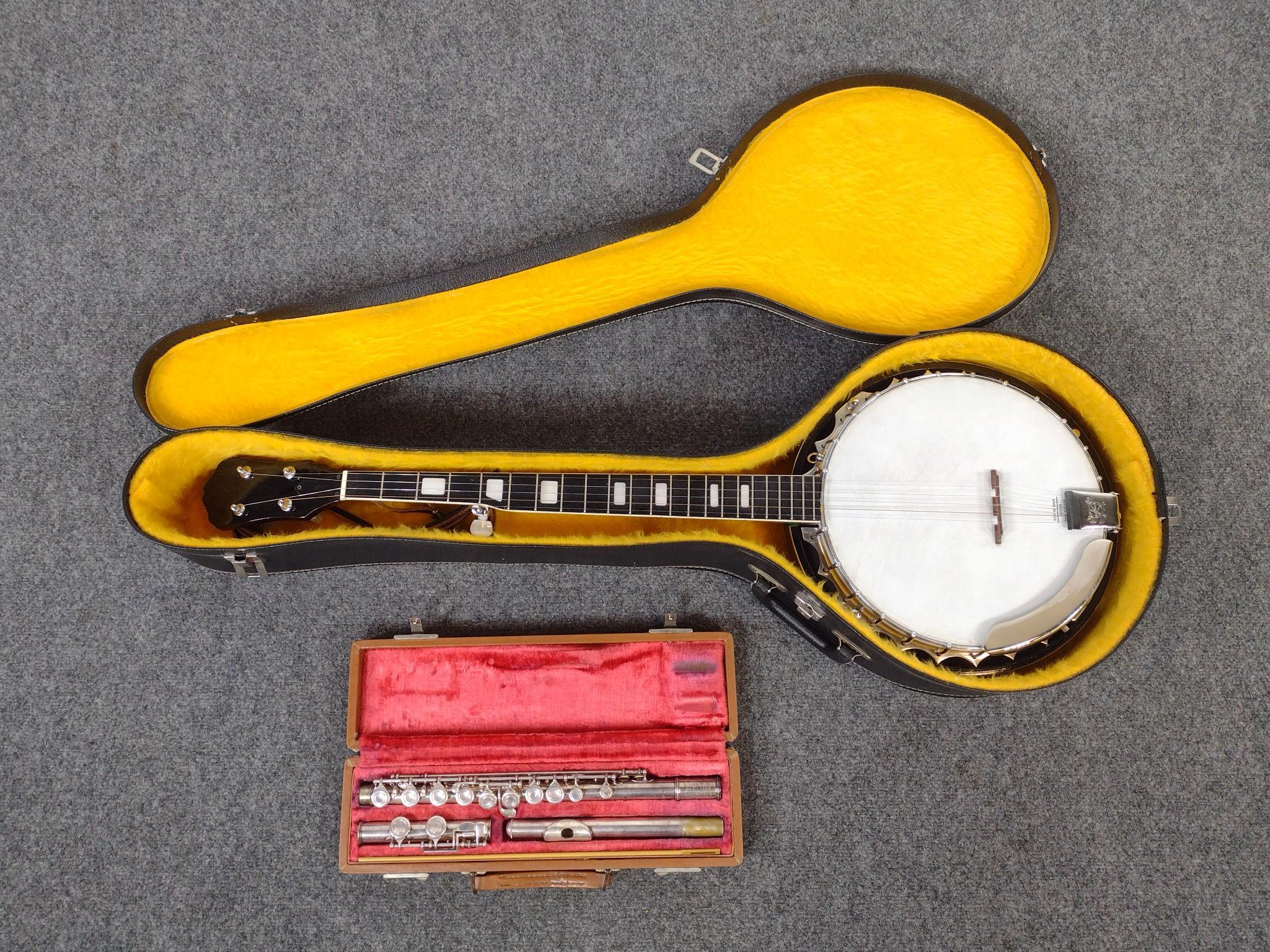 Weather King 5-String Banjo & Vintage Artley Concert Flute