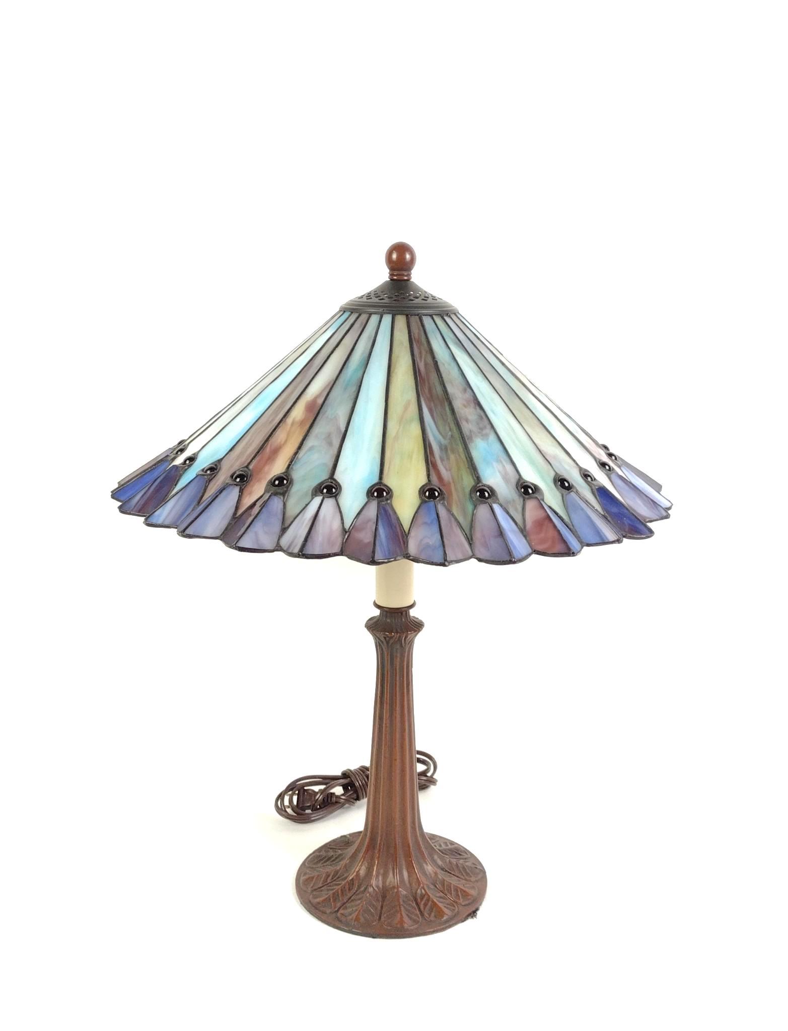 Tiffany Style Peacock Table Lamp
