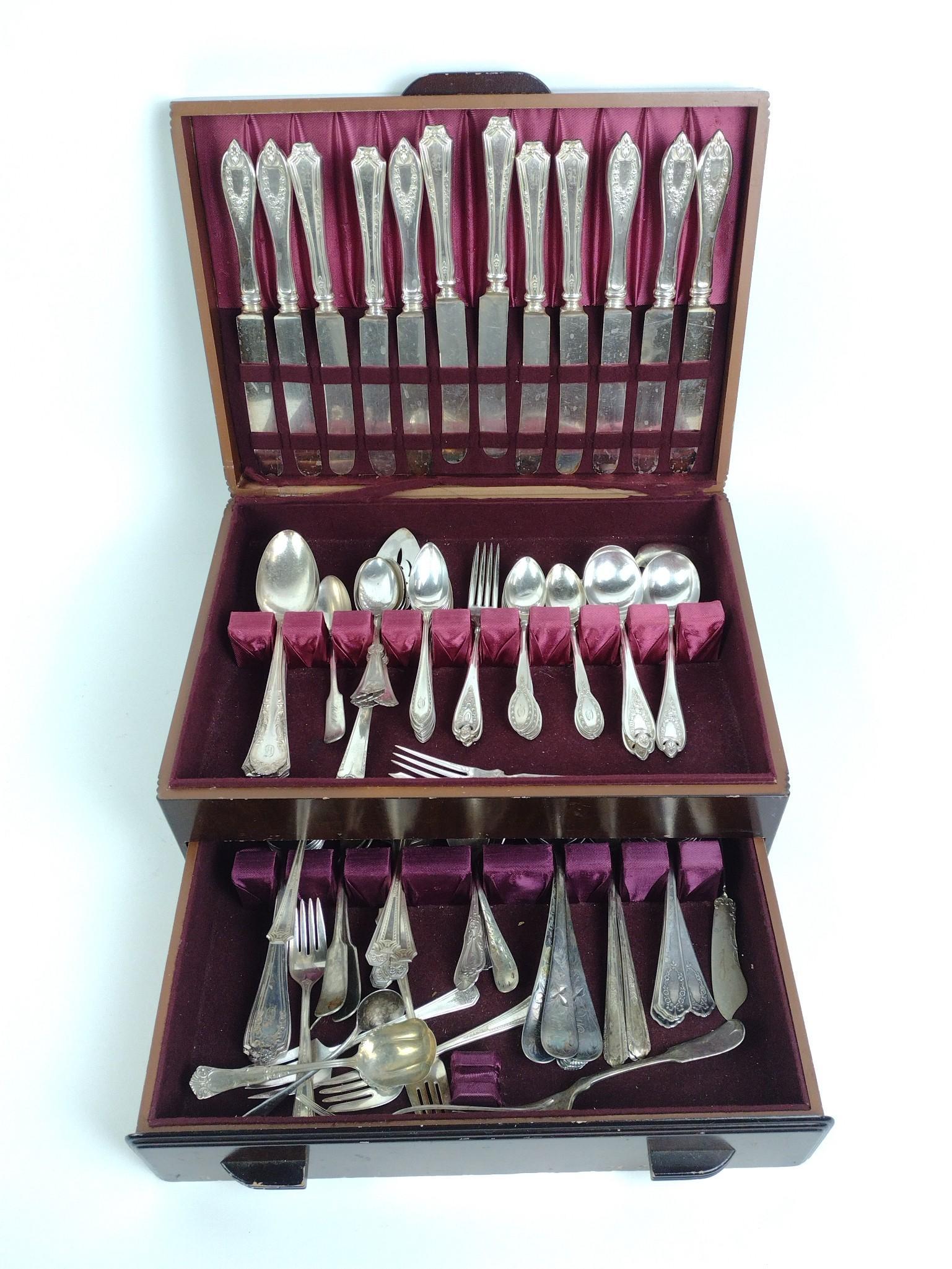 2 Cased Silverplate Flatware Services