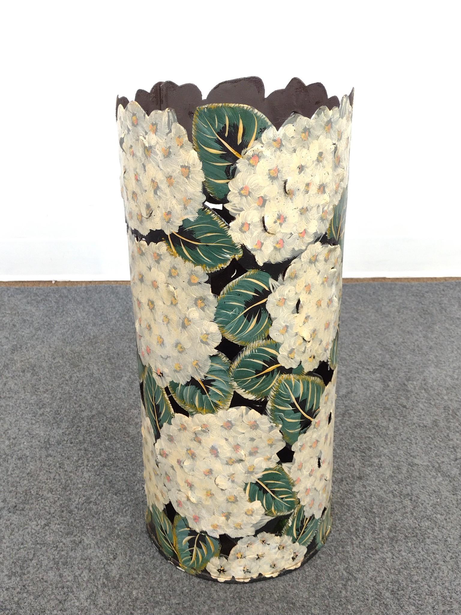 Metal and Glass Floor Vases