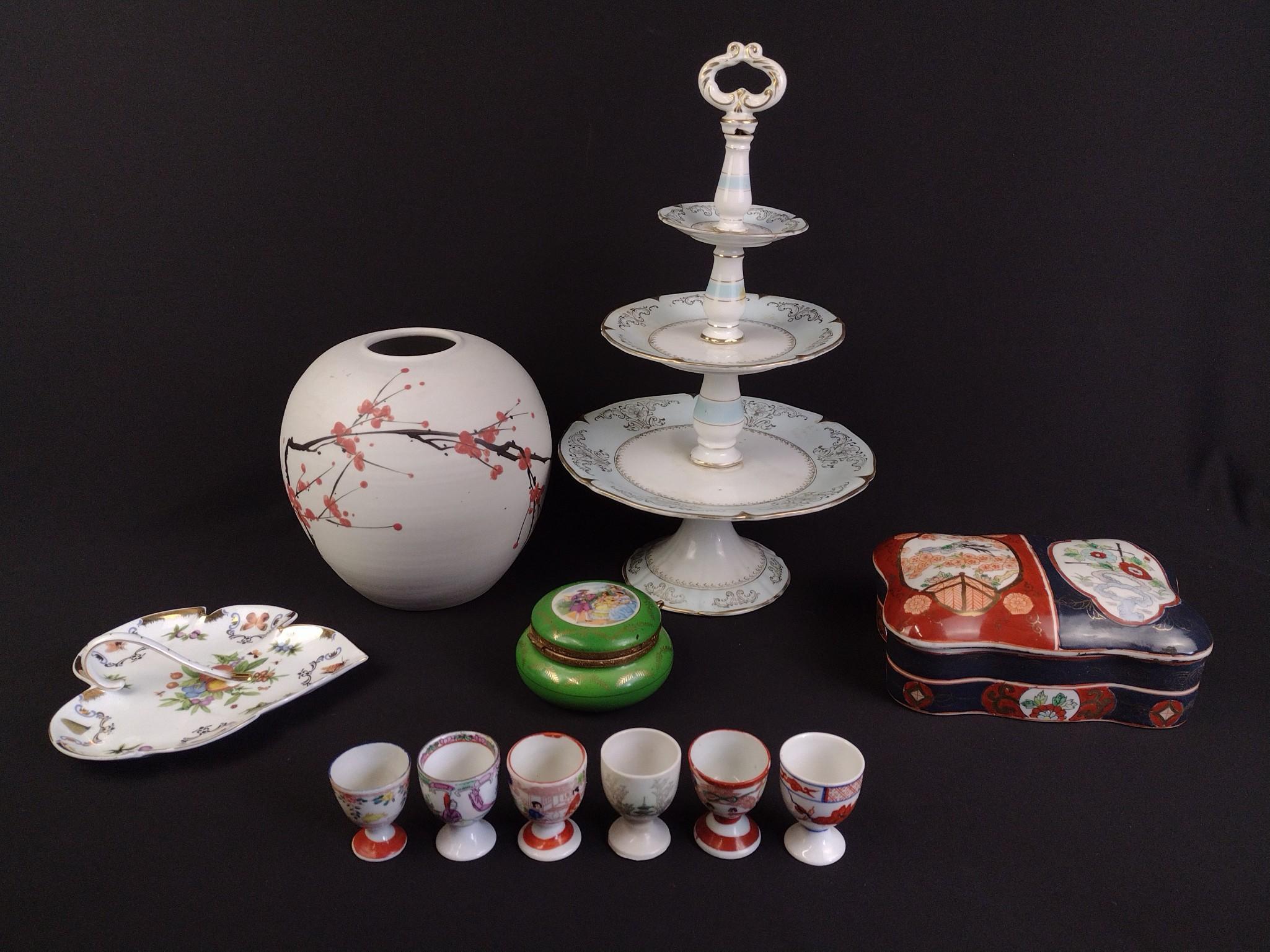 Porcelain & Ceramics Incl. Signed Plum Blossom Vase