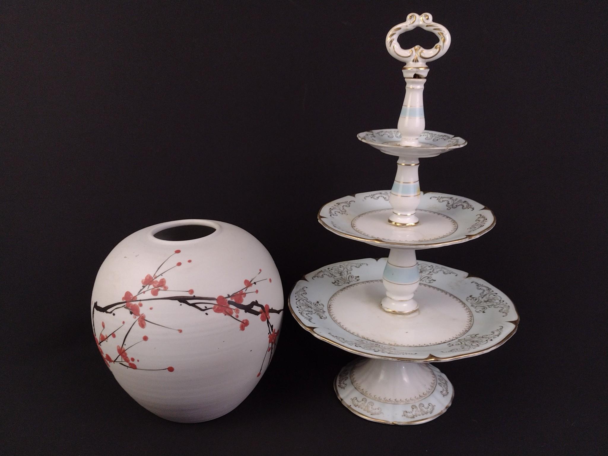 Porcelain & Ceramics Incl. Signed Plum Blossom Vase