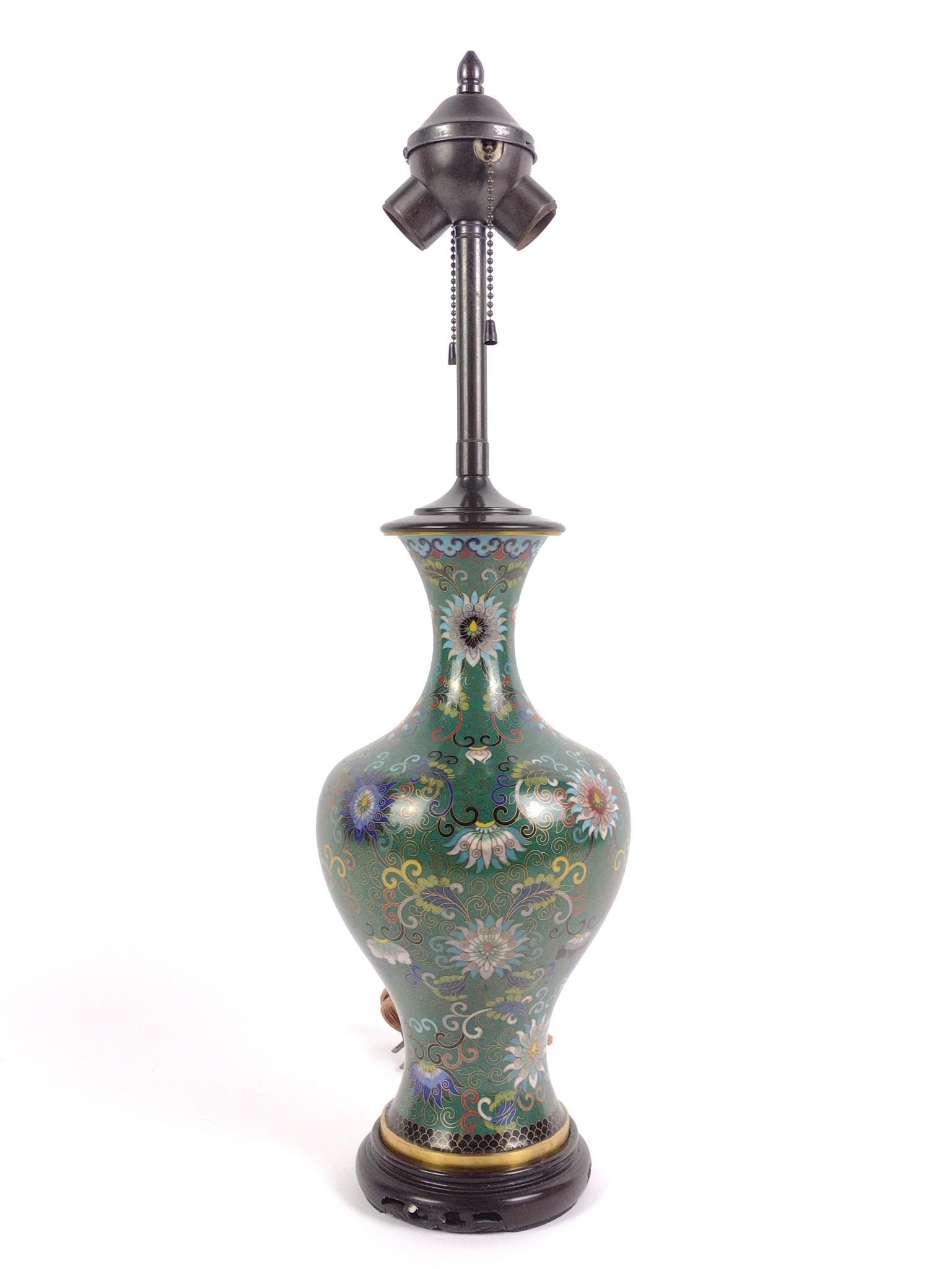 Vintage Cloisonne Enamel Table Lamp