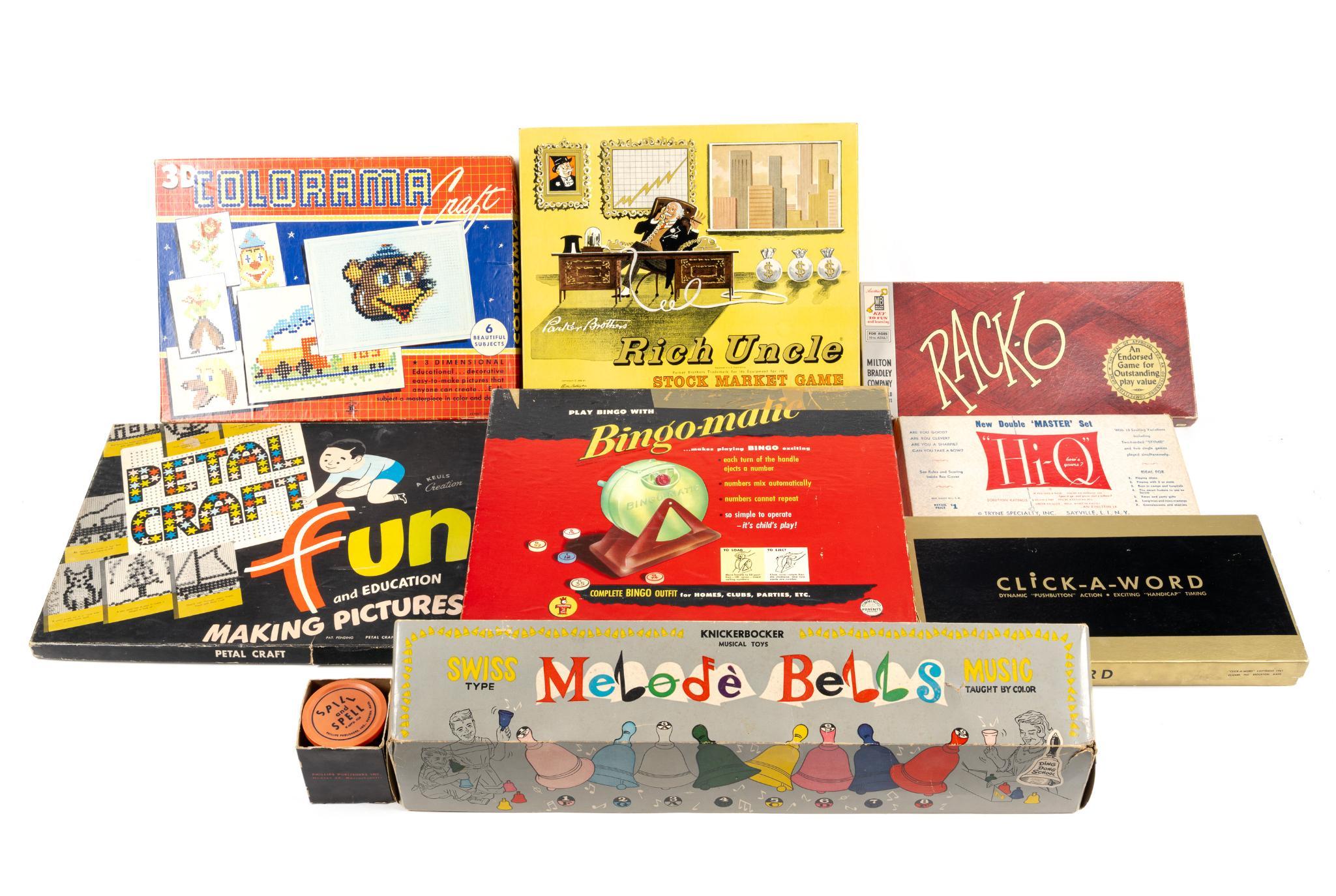 8 Vintage Board Games Incl. Hi-Q & Rack-O