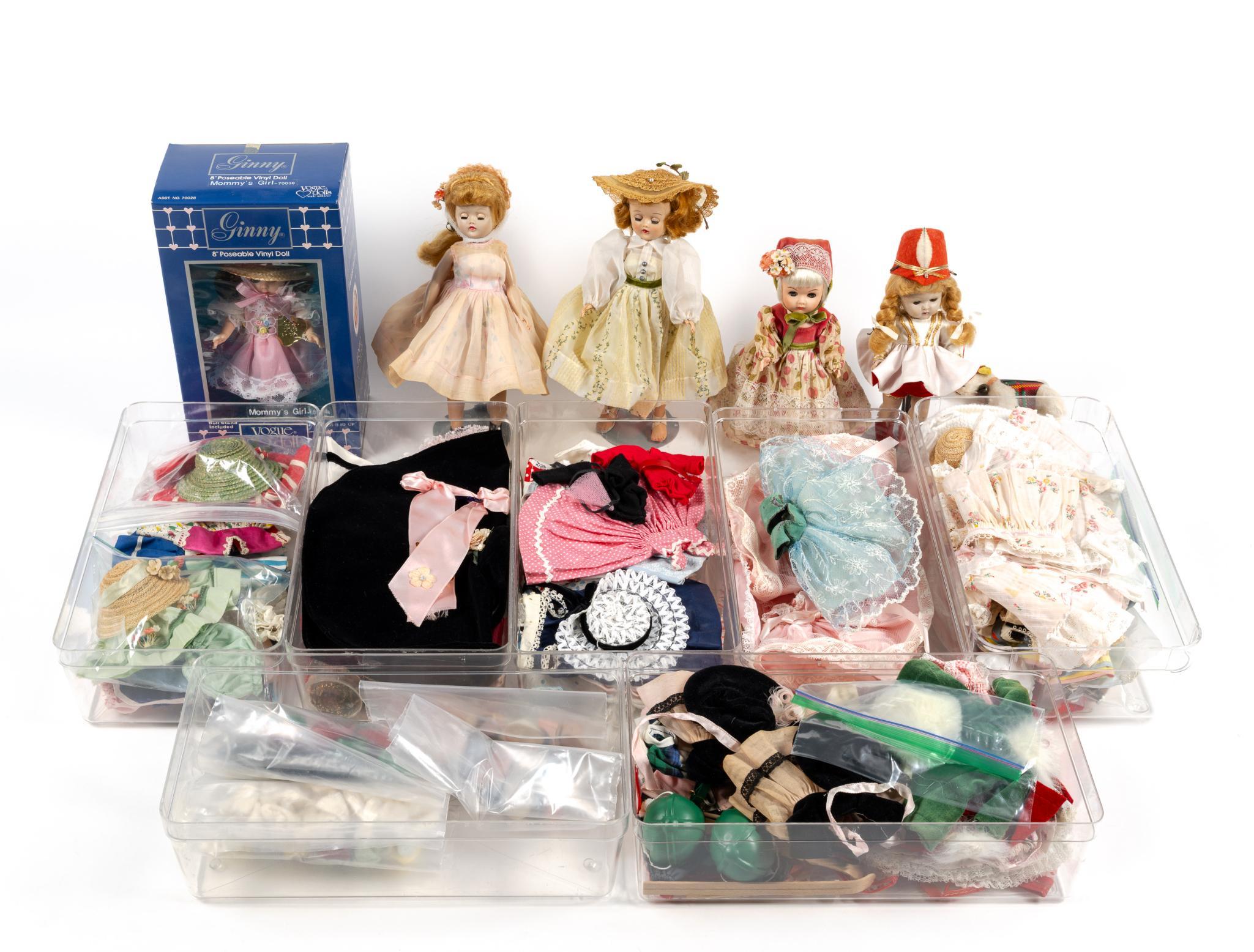 5 "Ginny" & "Jill" Vogue Dolls & Doll Clothes