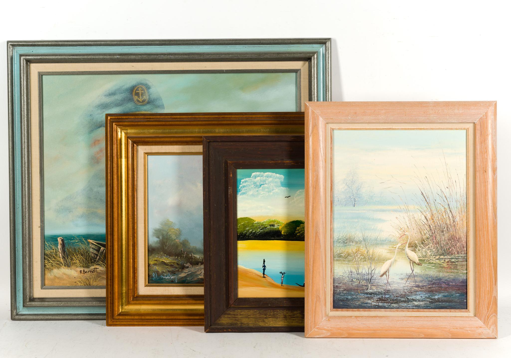 4 Decorative Landscape & Coastal Paintings