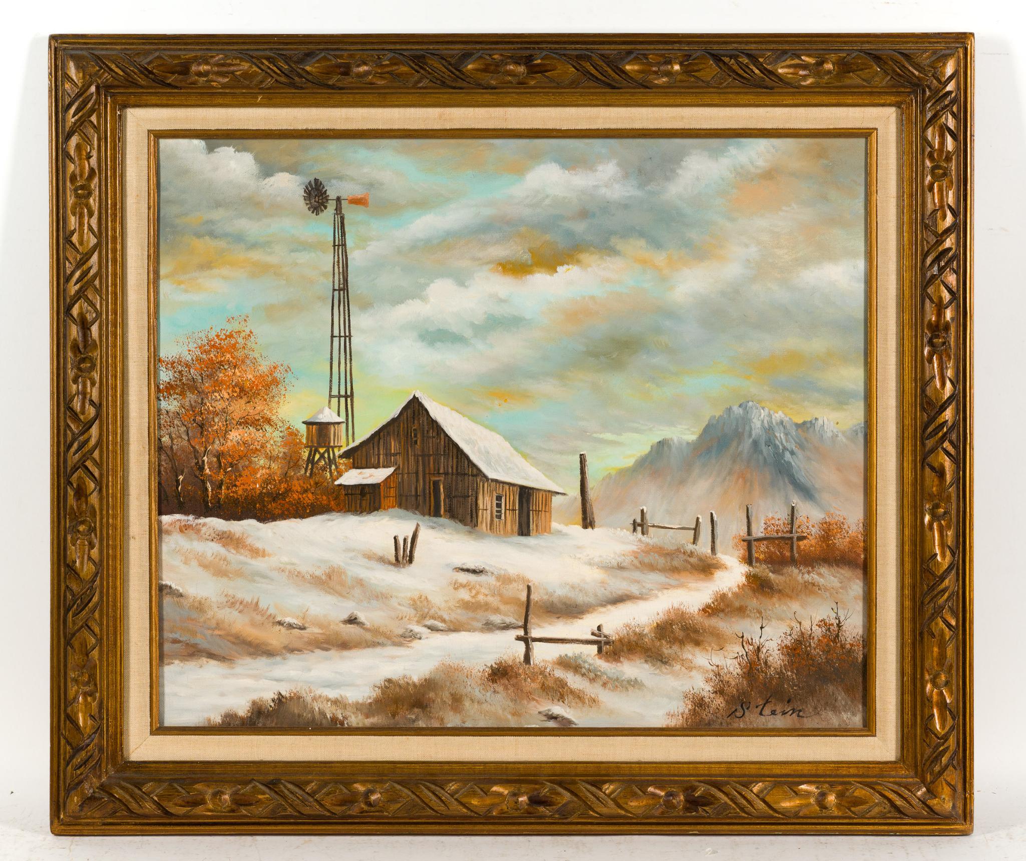 2 Farm Scene Landscape Paintings