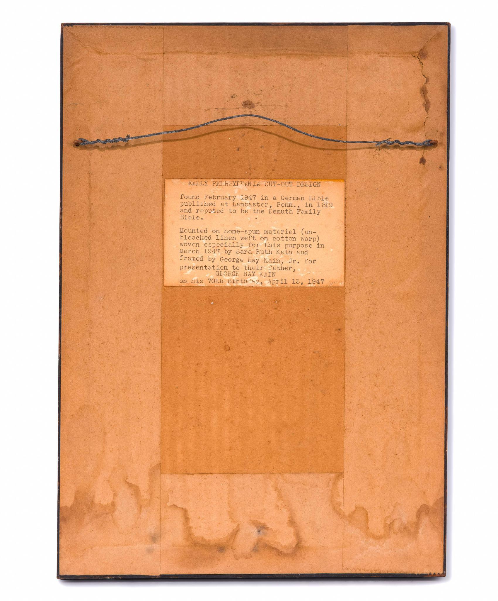 (Gilded Age) Early Pennsylvania Cut-Out Design