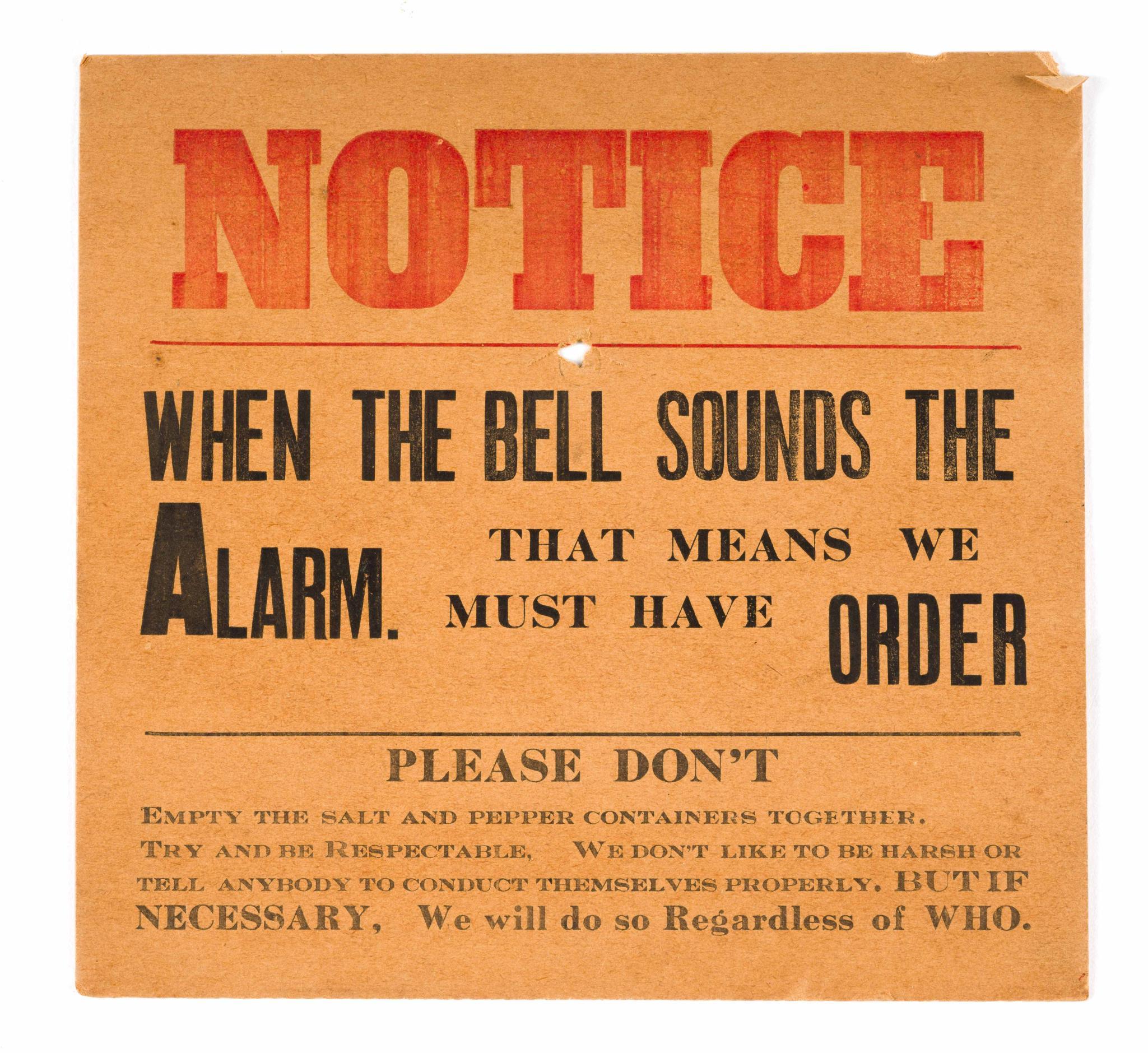 (Depression Era) Antique Notice Sign