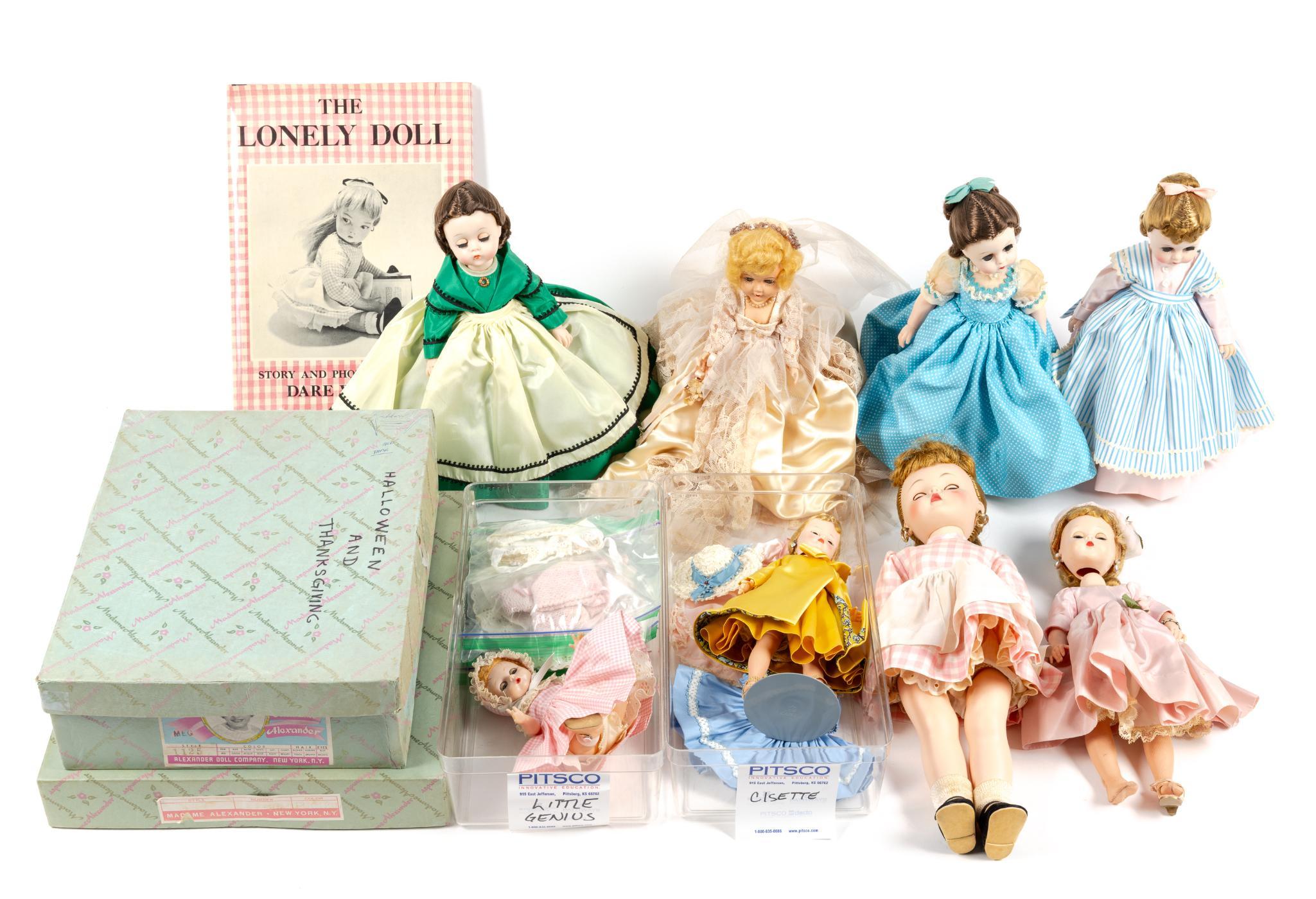 8 Madame Alexander Dolls Incl. Edith The Loney Doll with Book
