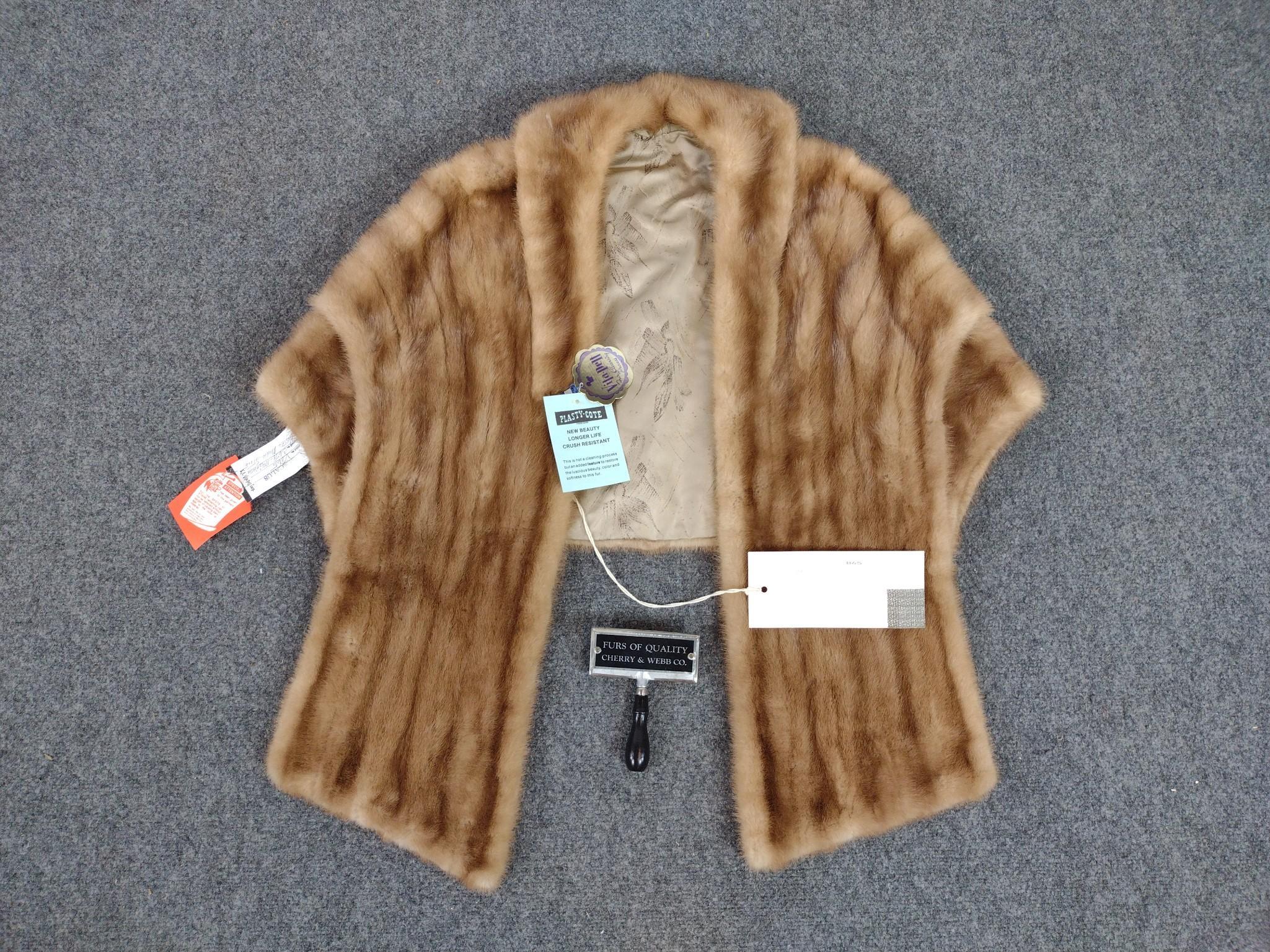 Mink Fur Stole & Furrier Brush