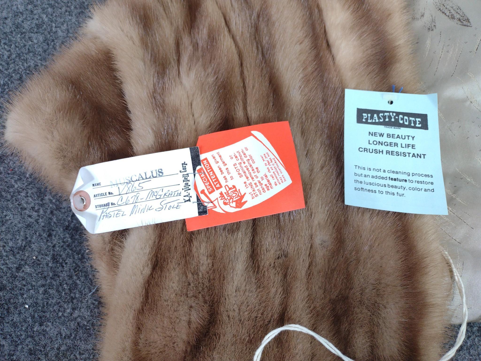 Mink Fur Stole & Furrier Brush