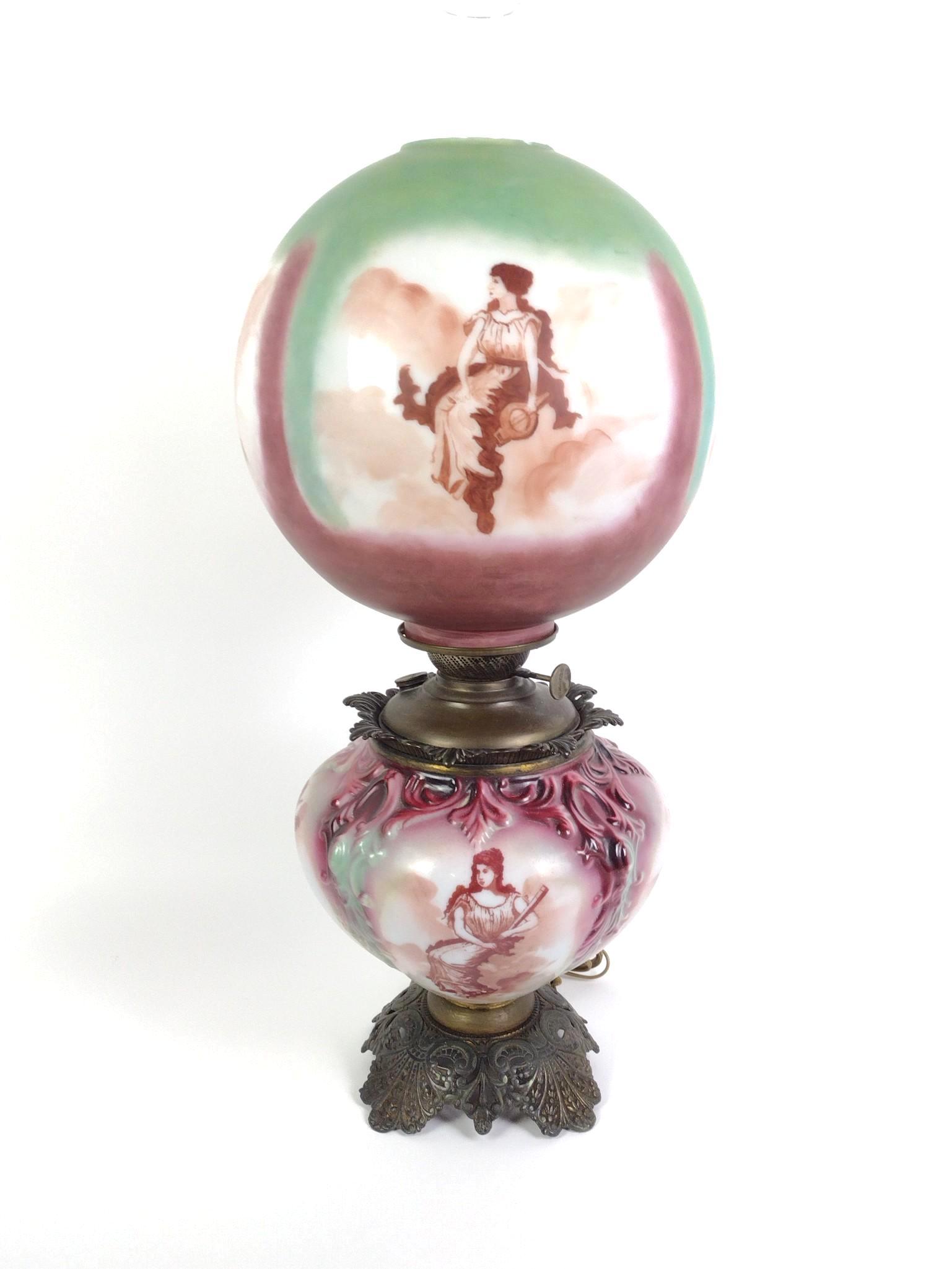 Victorian Gone with the Wind Parlor Lamp