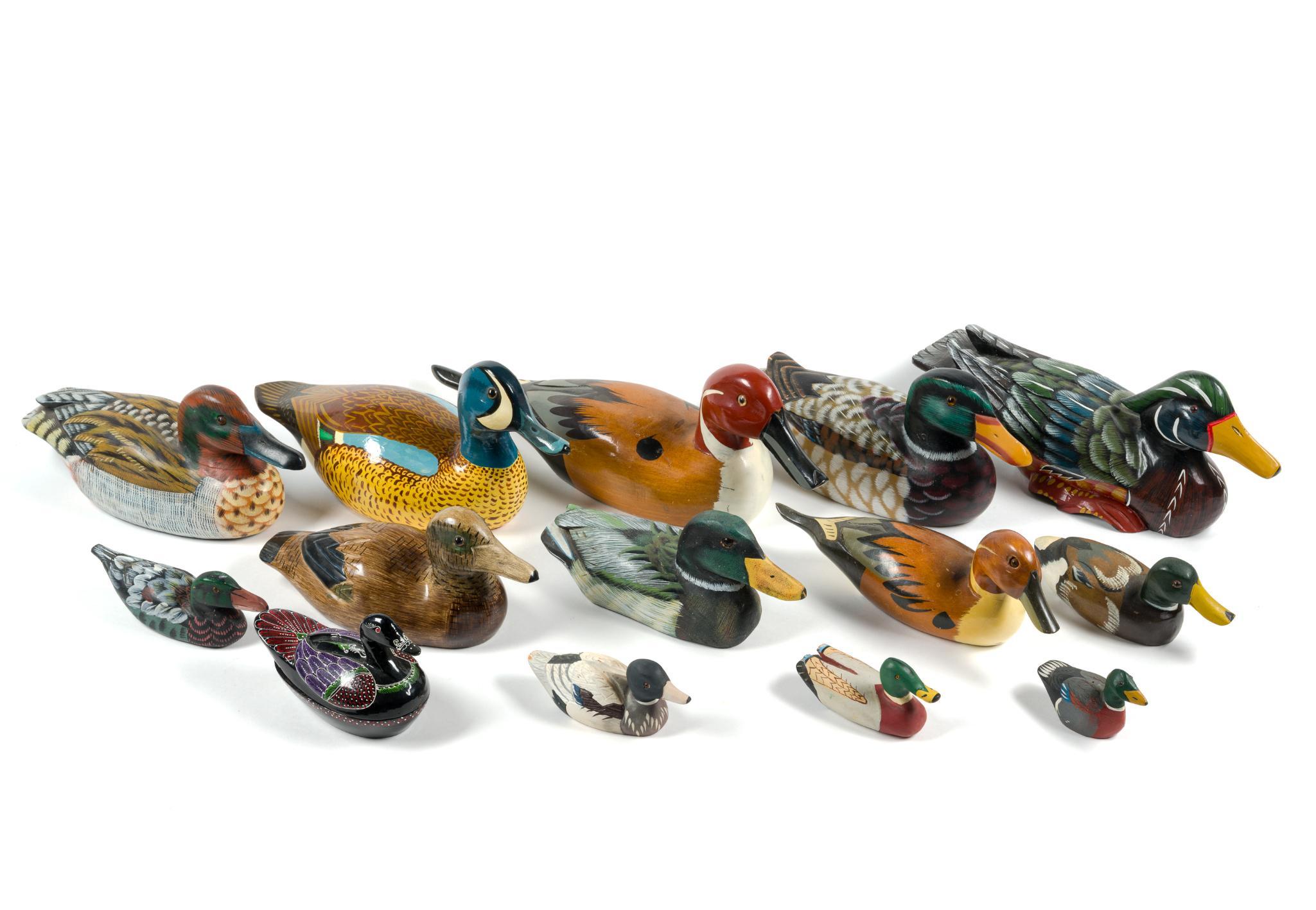 14 Wooden Duck Decoys