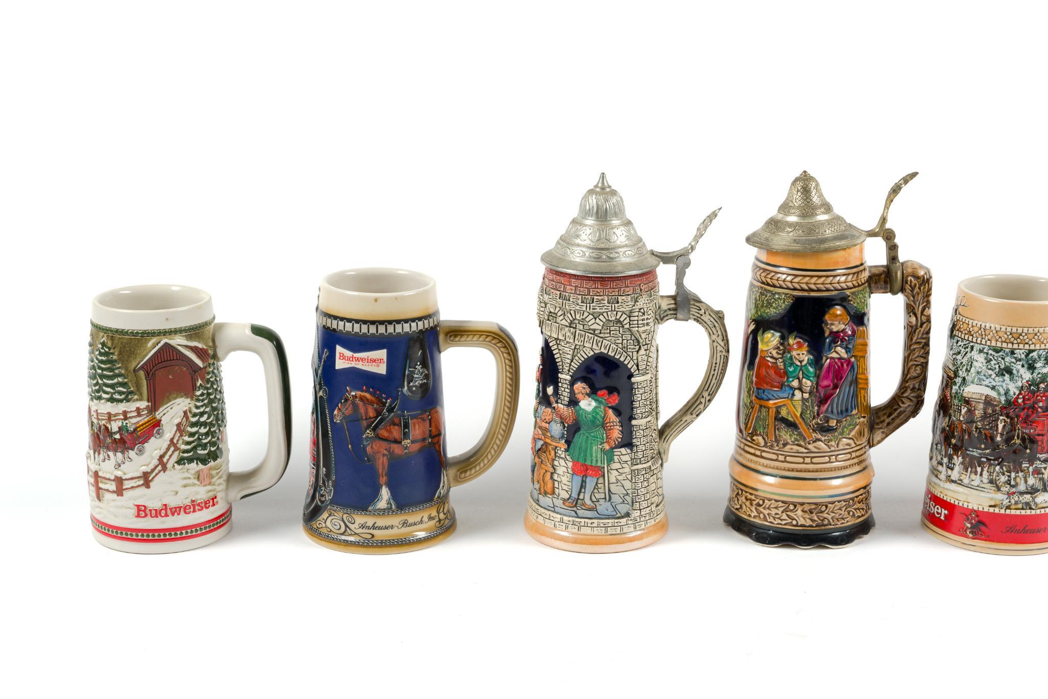 15 Beer Steins Incl. Budweiser
