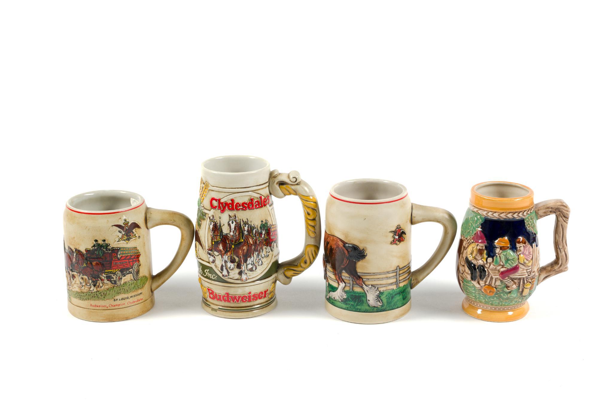 15 Beer Steins Incl. Budweiser