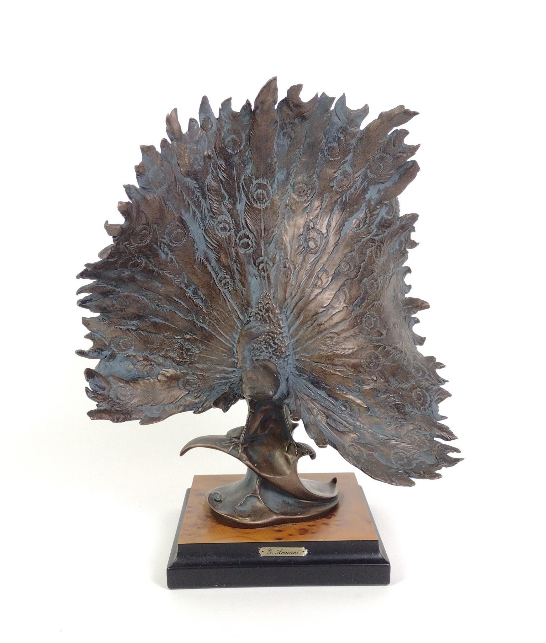 1989 G. Armani Florence Peacock Sculpture