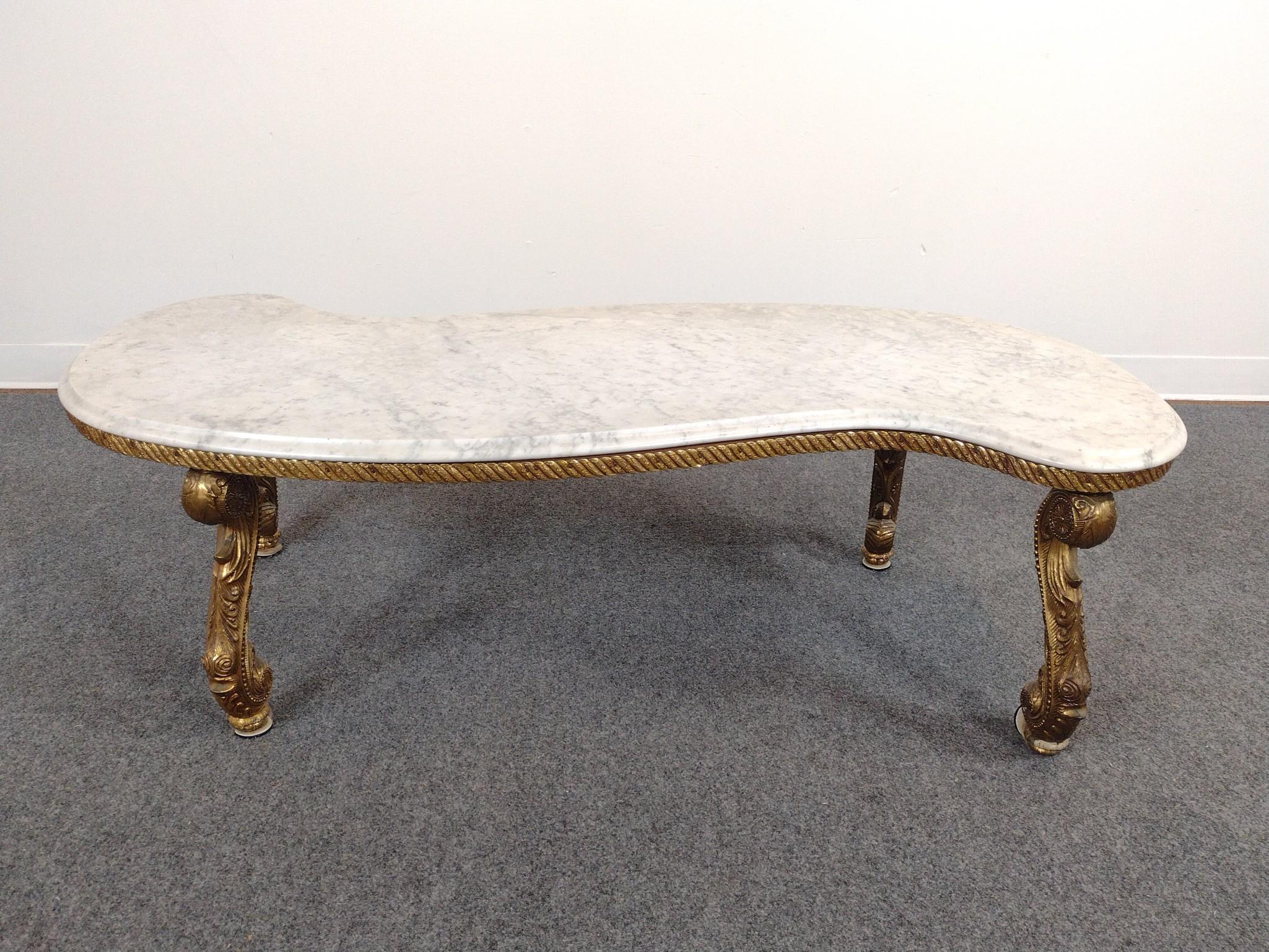 Baroque Revival Marble Top Coffee Table