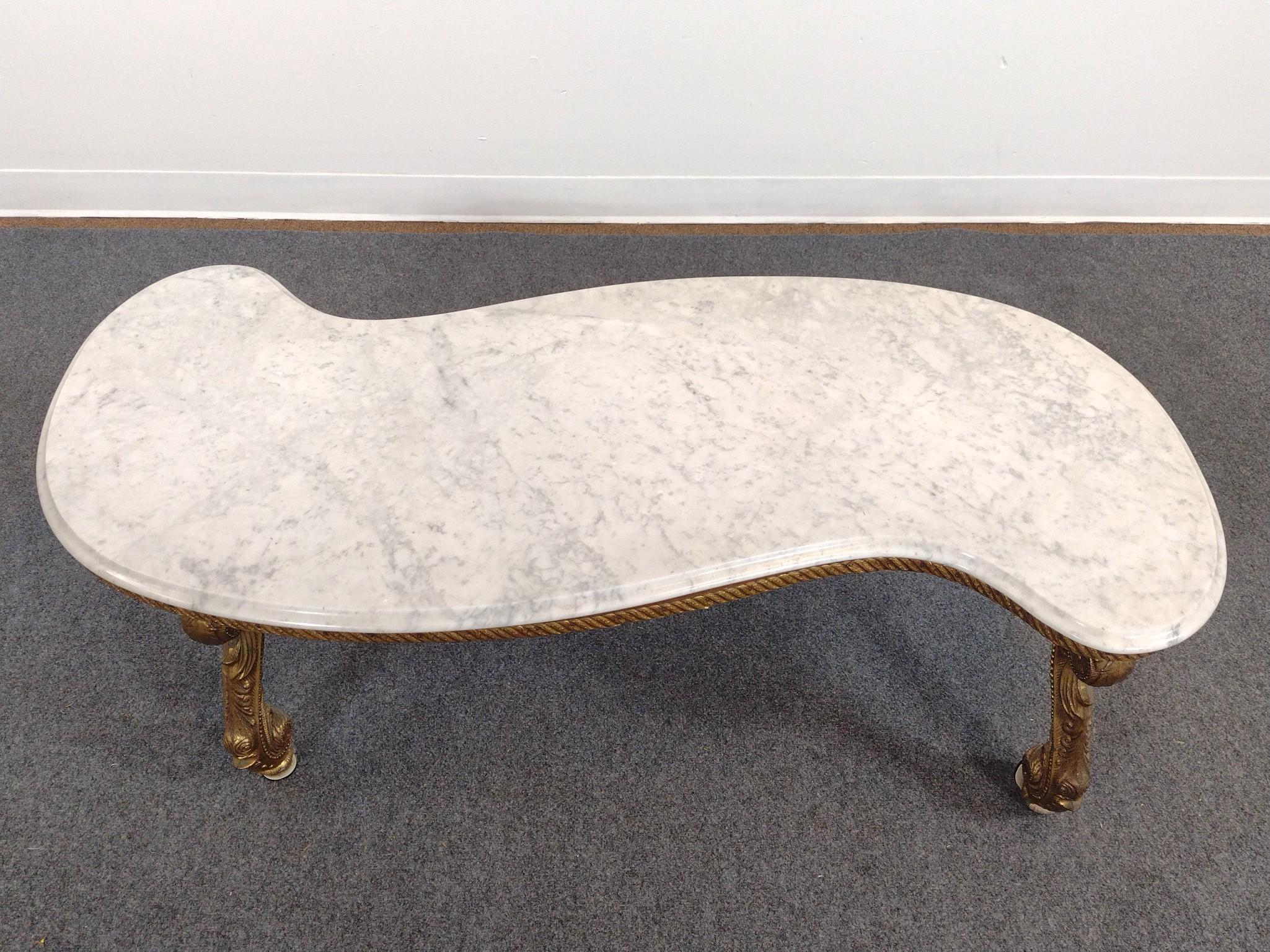 Baroque Revival Marble Top Coffee Table