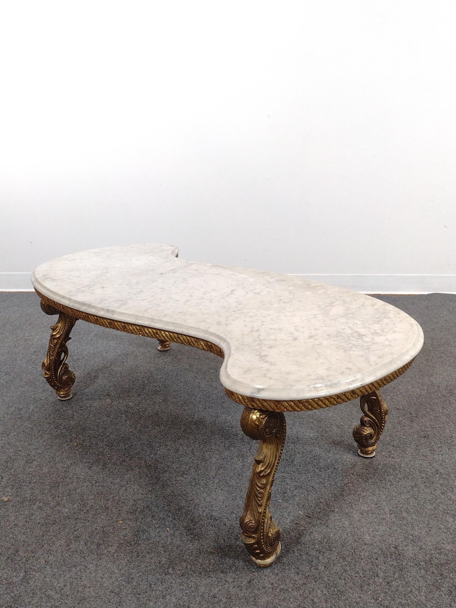 Baroque Revival Marble Top Coffee Table