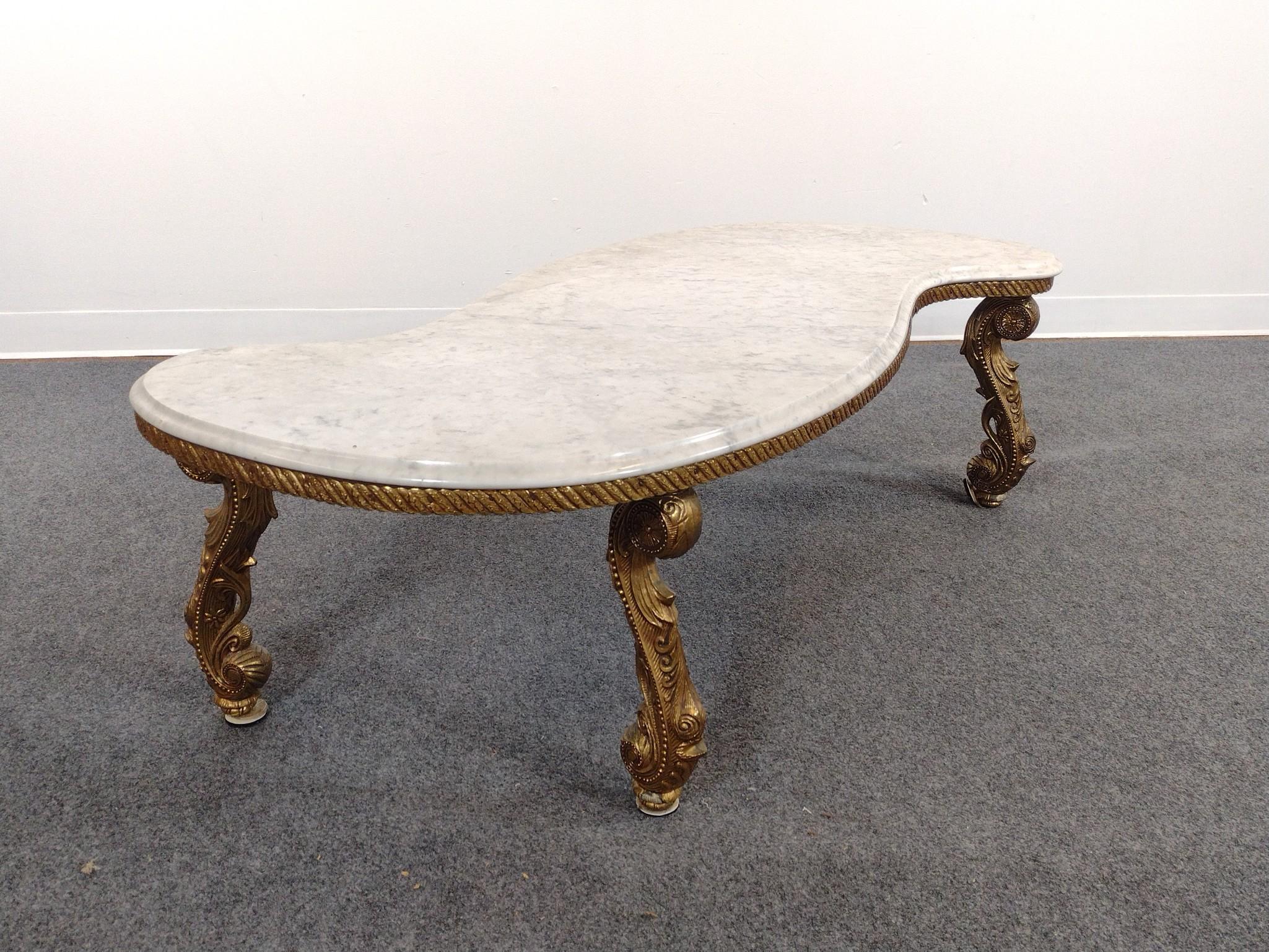 Baroque Revival Marble Top Coffee Table