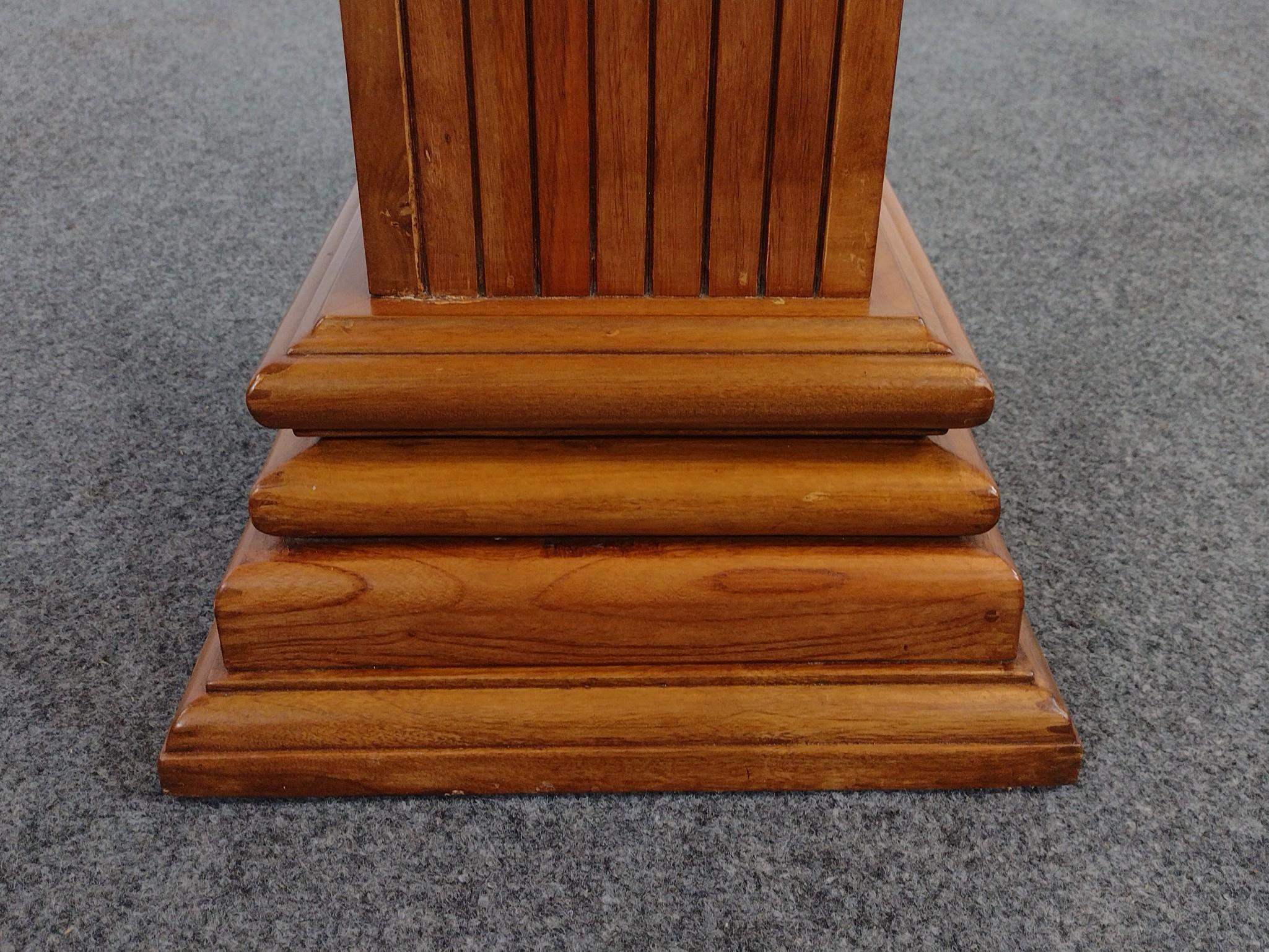 Marble Top Column Pedestal Plant Stand