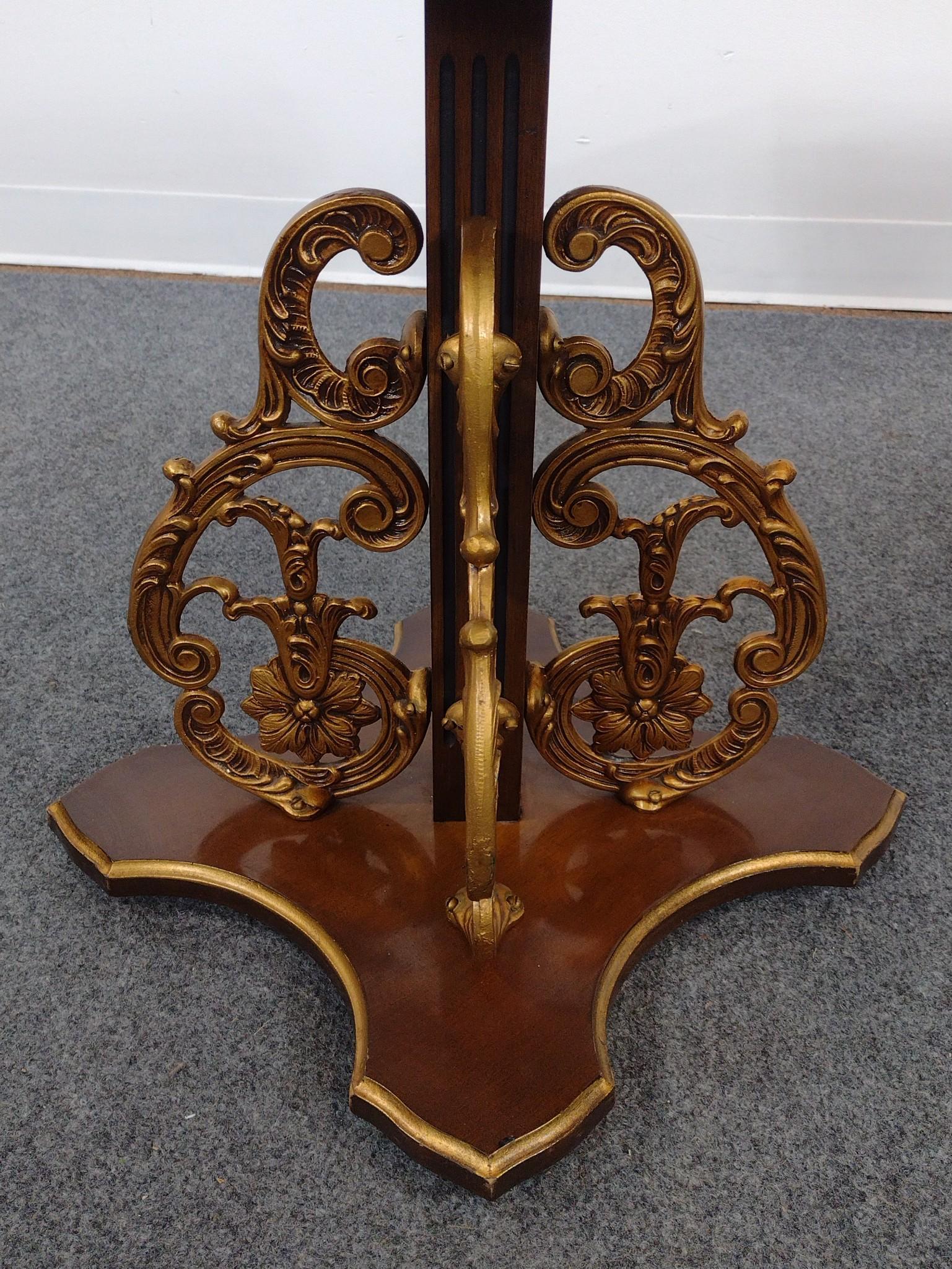 Pair of Italian Baroque Revival Marble Top End Tables